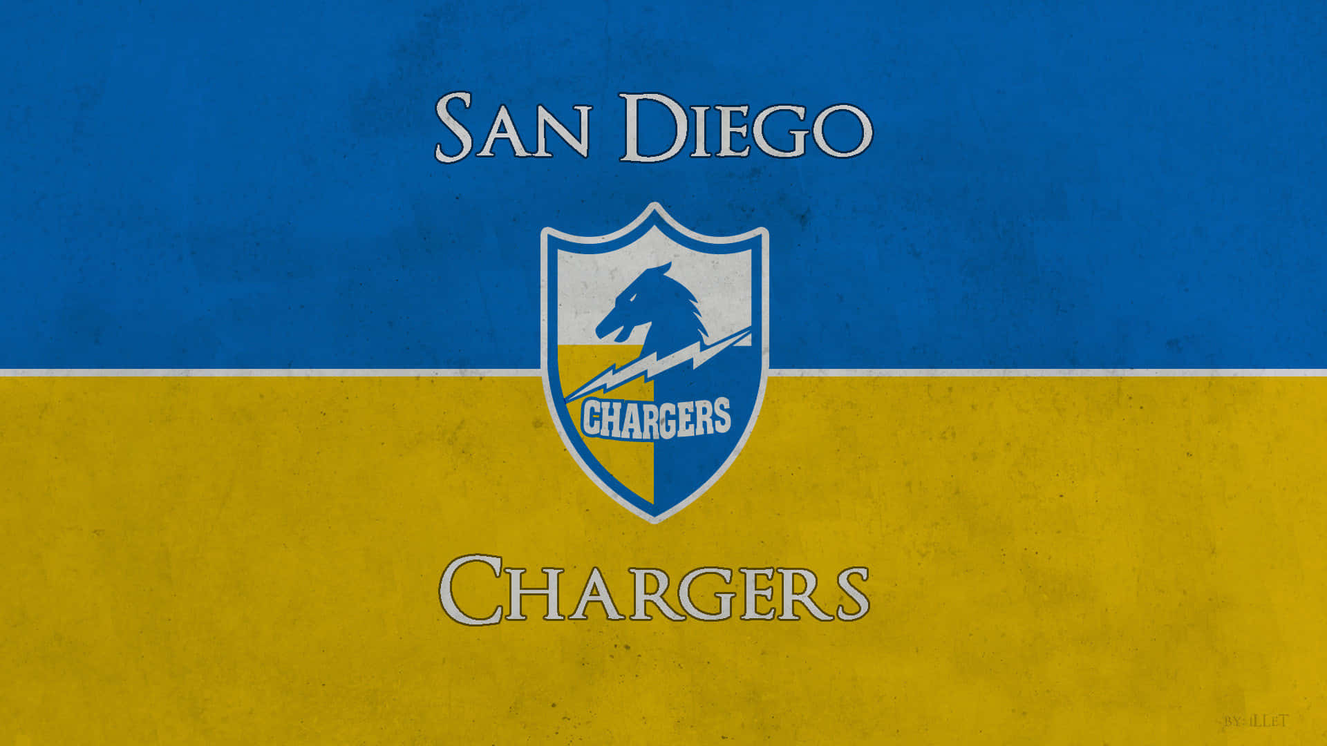 San Diego Chargers, vintage San Diego Chargers logo, blue and gold split background, Full HD Desktop Wallpaper