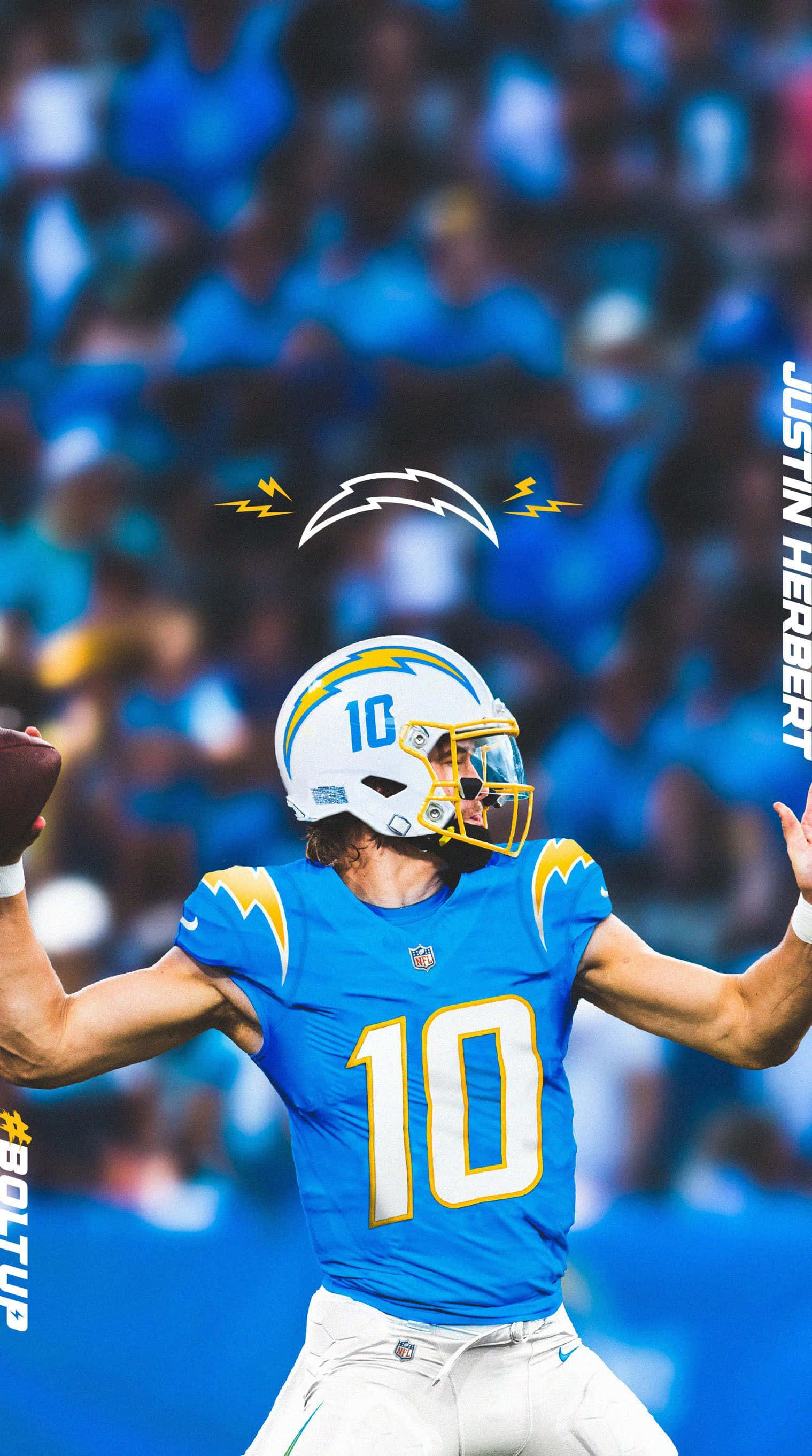 San Diego Chargers, blue and gold uniform, stadium crowd, 2K Phone Wallpaper