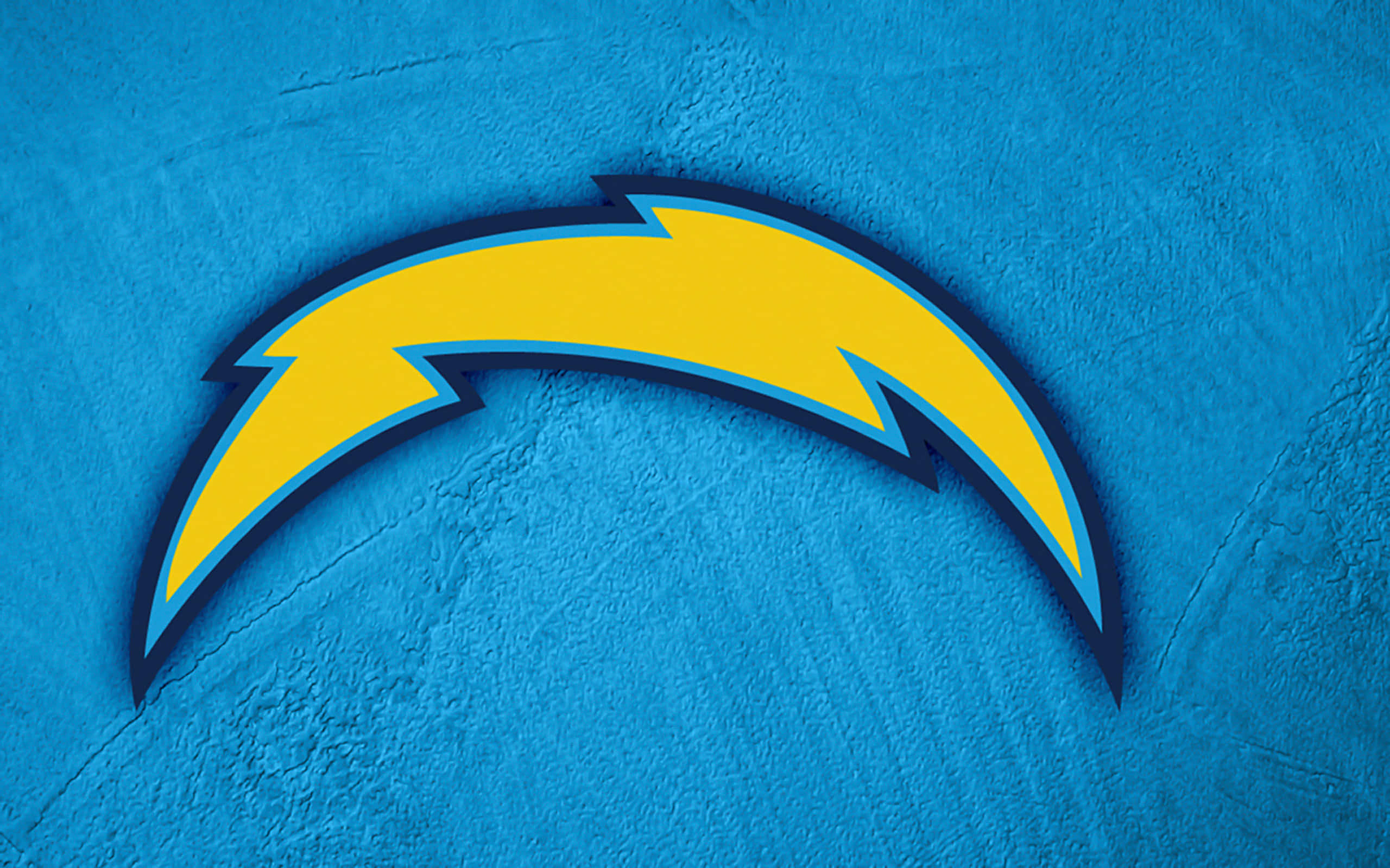 San Diego Chargers, yellow lightning bolt logo, blue outline, 2K Desktop Wallpaper