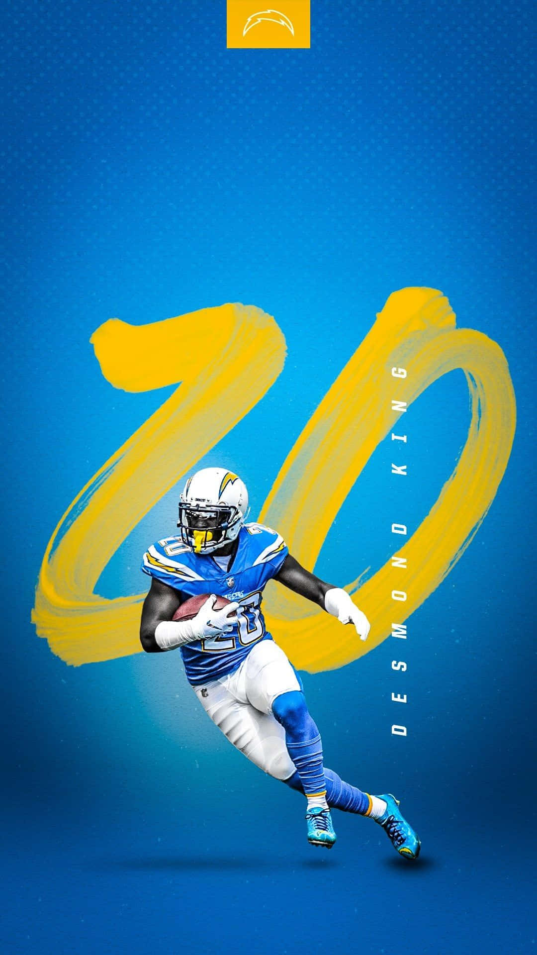 San Diego Chargers, blue and white uniform, yellow number 20, Full HD Phone Wallpaper