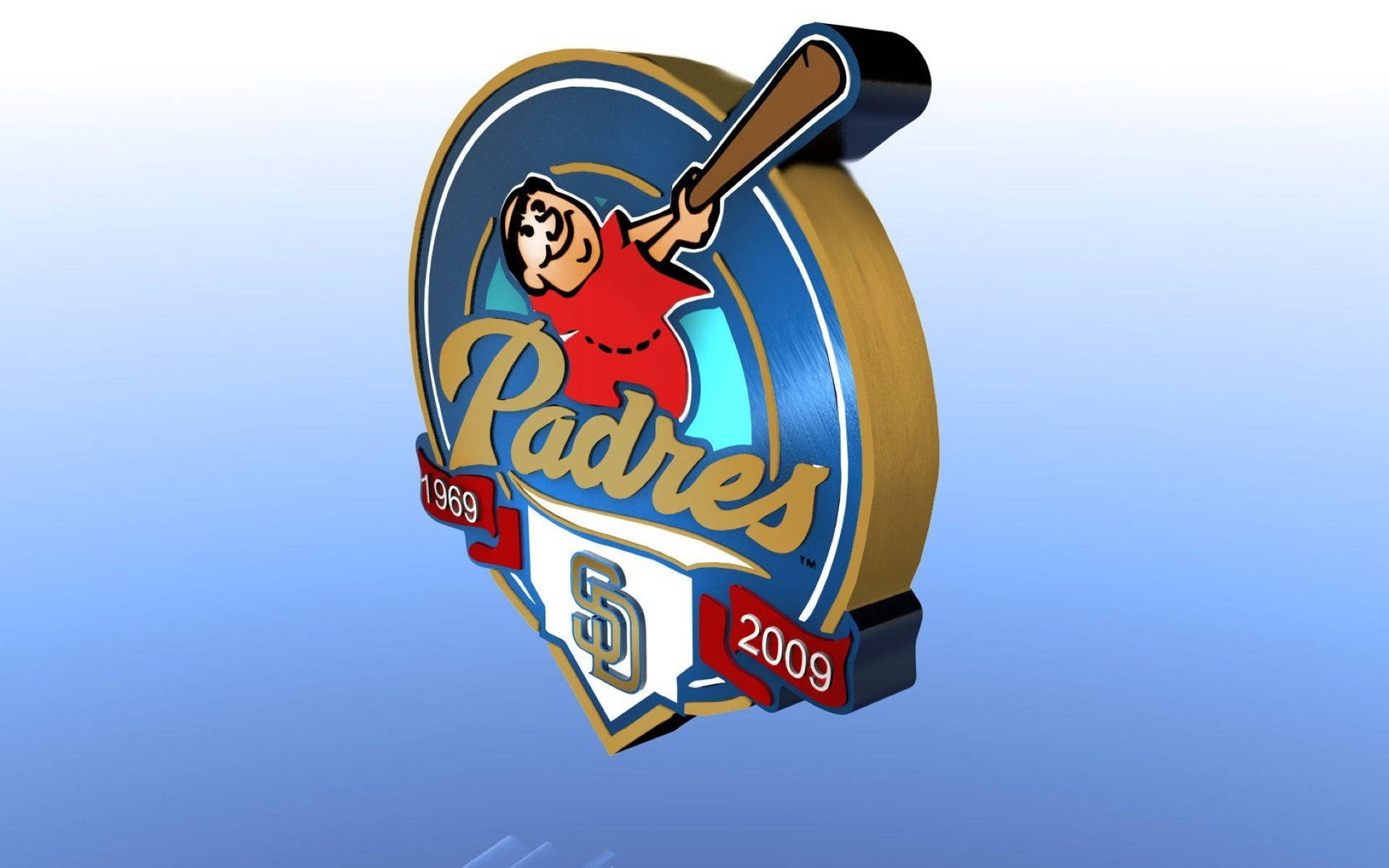 San Diego Padres, 40th Year Logo, cartoon batter, Full HD Desktop Wallpaper