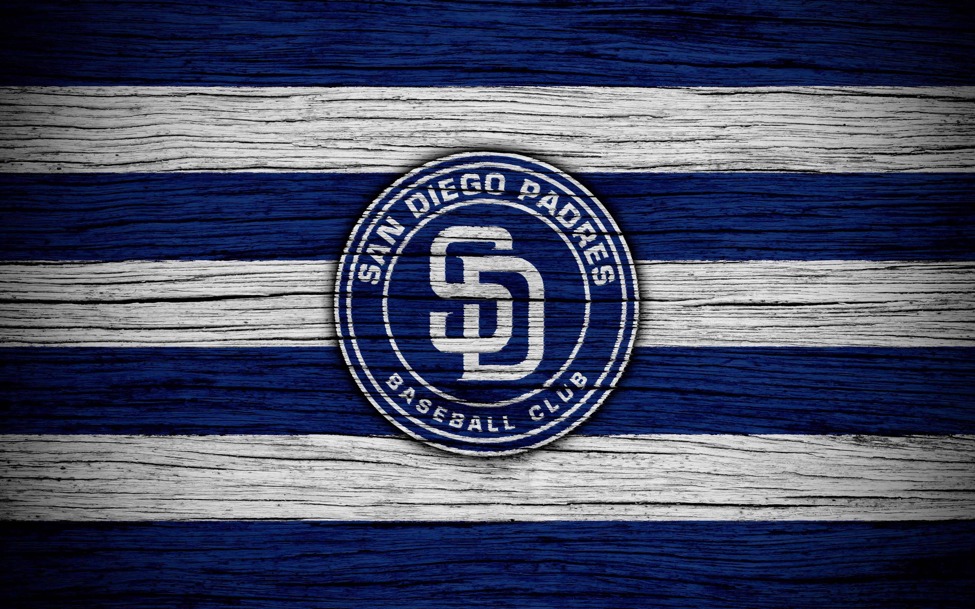 San Diego Padres, logo, wood art, 4K Desktop Wallpaper