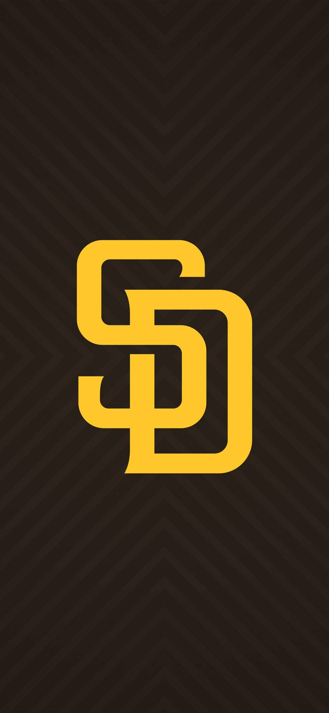 San Diego Padres, yellow logo, dark brown, Full HD Phone Wallpaper