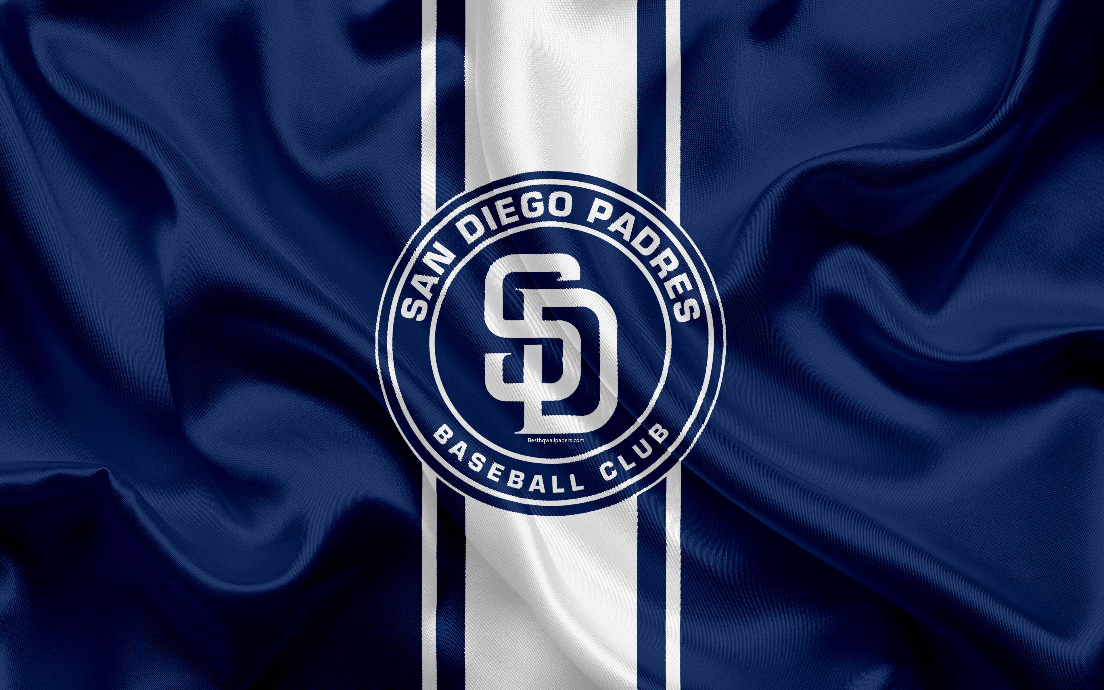 San Diego Padres, navy blue, white, 4K Desktop Wallpaper