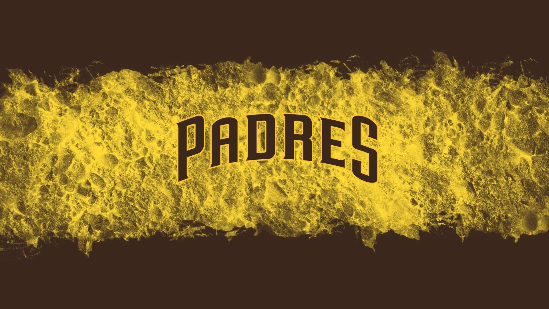 San Diego Padres, PADRES, textured yellow splash, Full HD Desktop Wallpaper