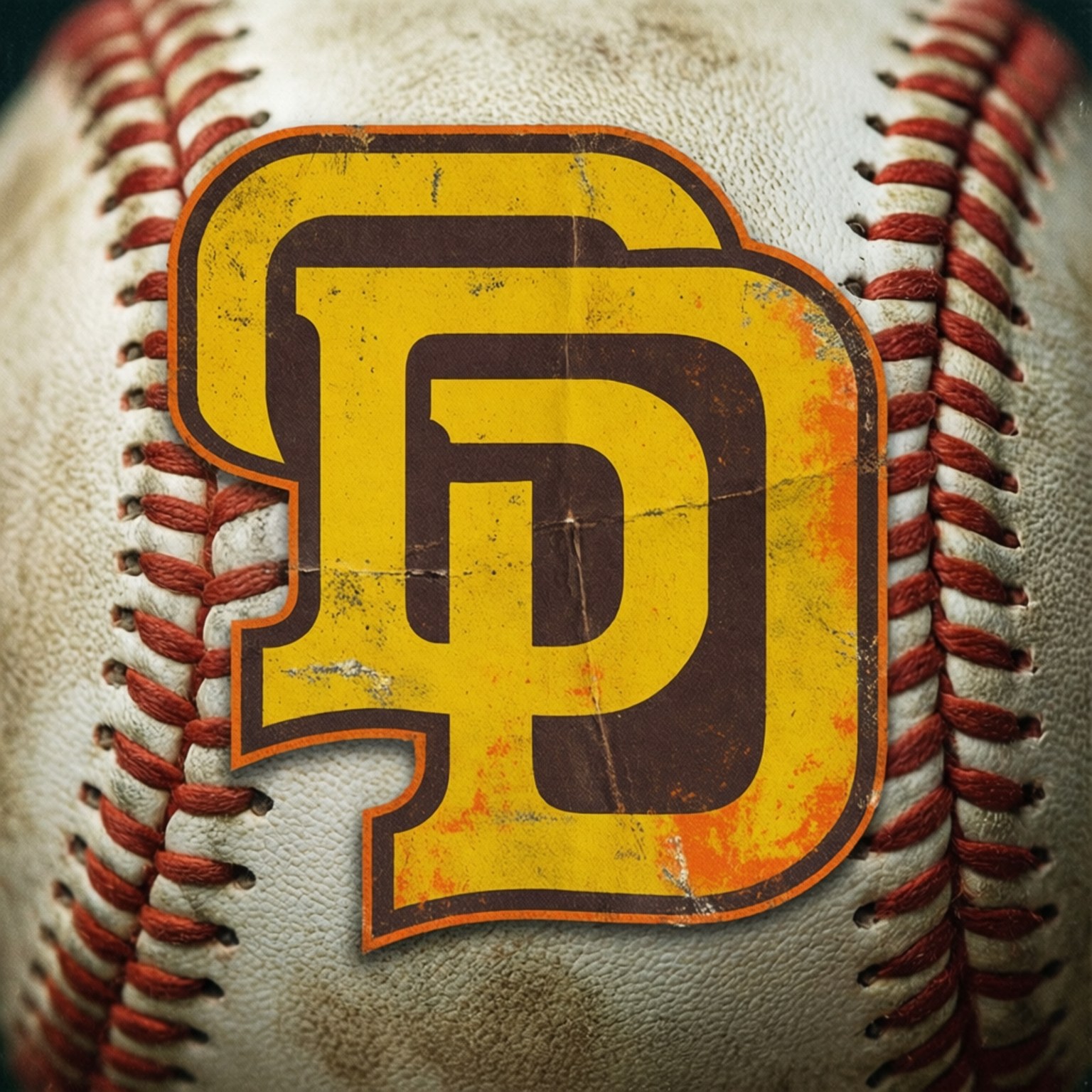 vintage Padres logo, SD logo, yellow and brown, HD Desktop Wallpaper