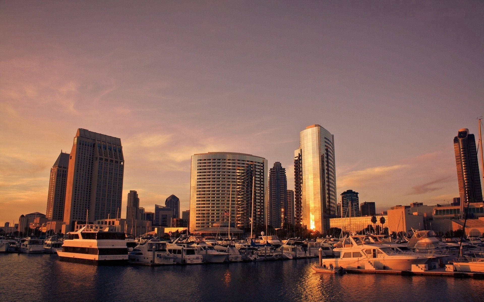 San Diego, dusk, Sunset, Full HD Desktop Wallpaper
