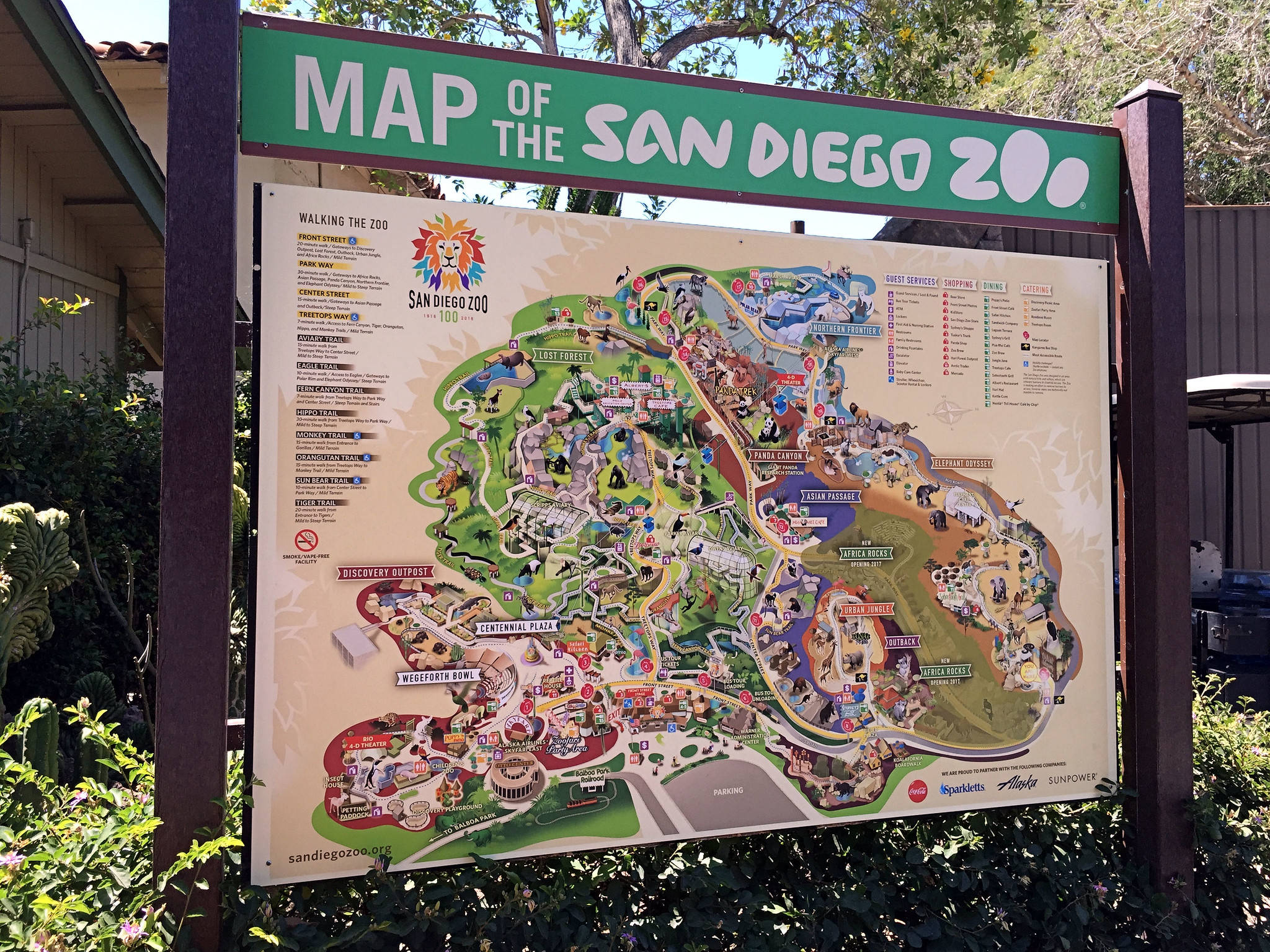 San Diego Zoo, map, colorful illustrated map, Full HD Desktop Wallpaper