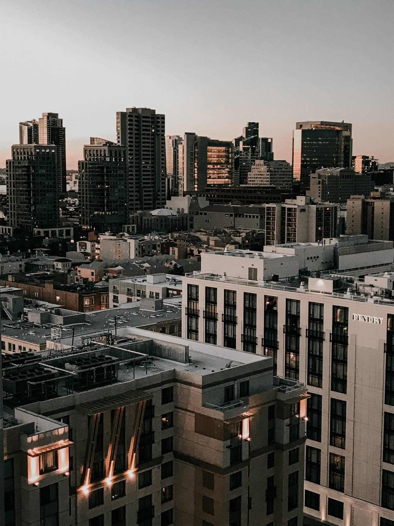 San Diego, high-rise buildings, dusk, HD Phone Wallpaper