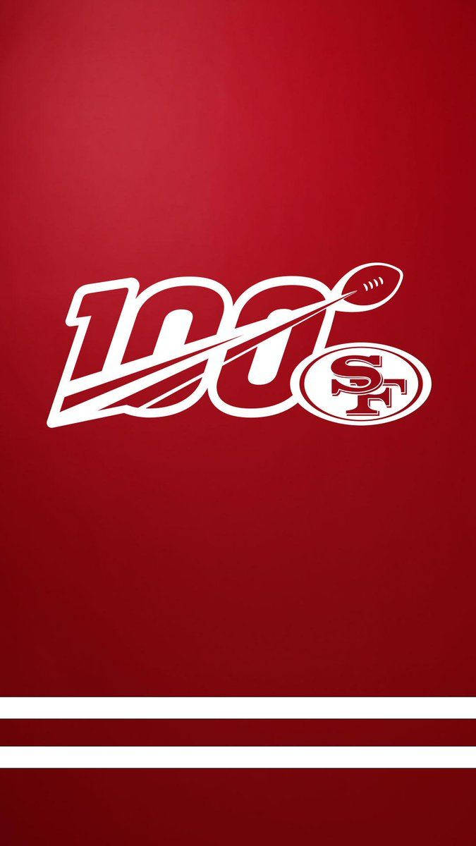 San Francisco 49ers, 100th anniversary logo, white, SD Phone Wallpaper
