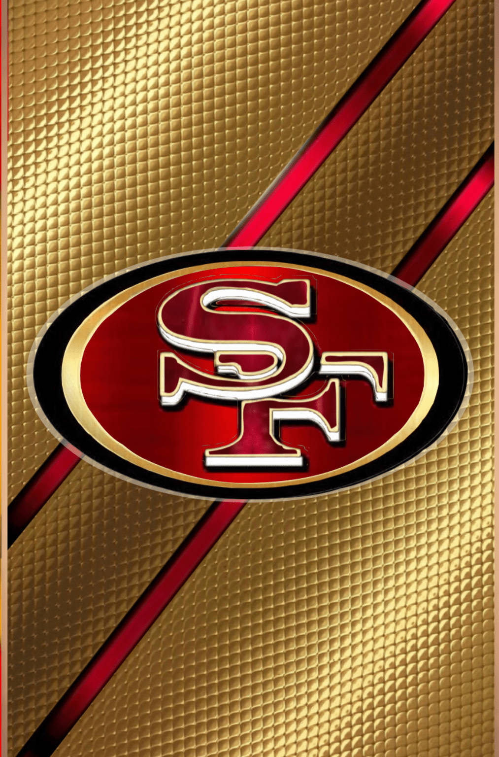 San Francisco 49ers, red logo, textured gold background, HD Phone Wallpaper