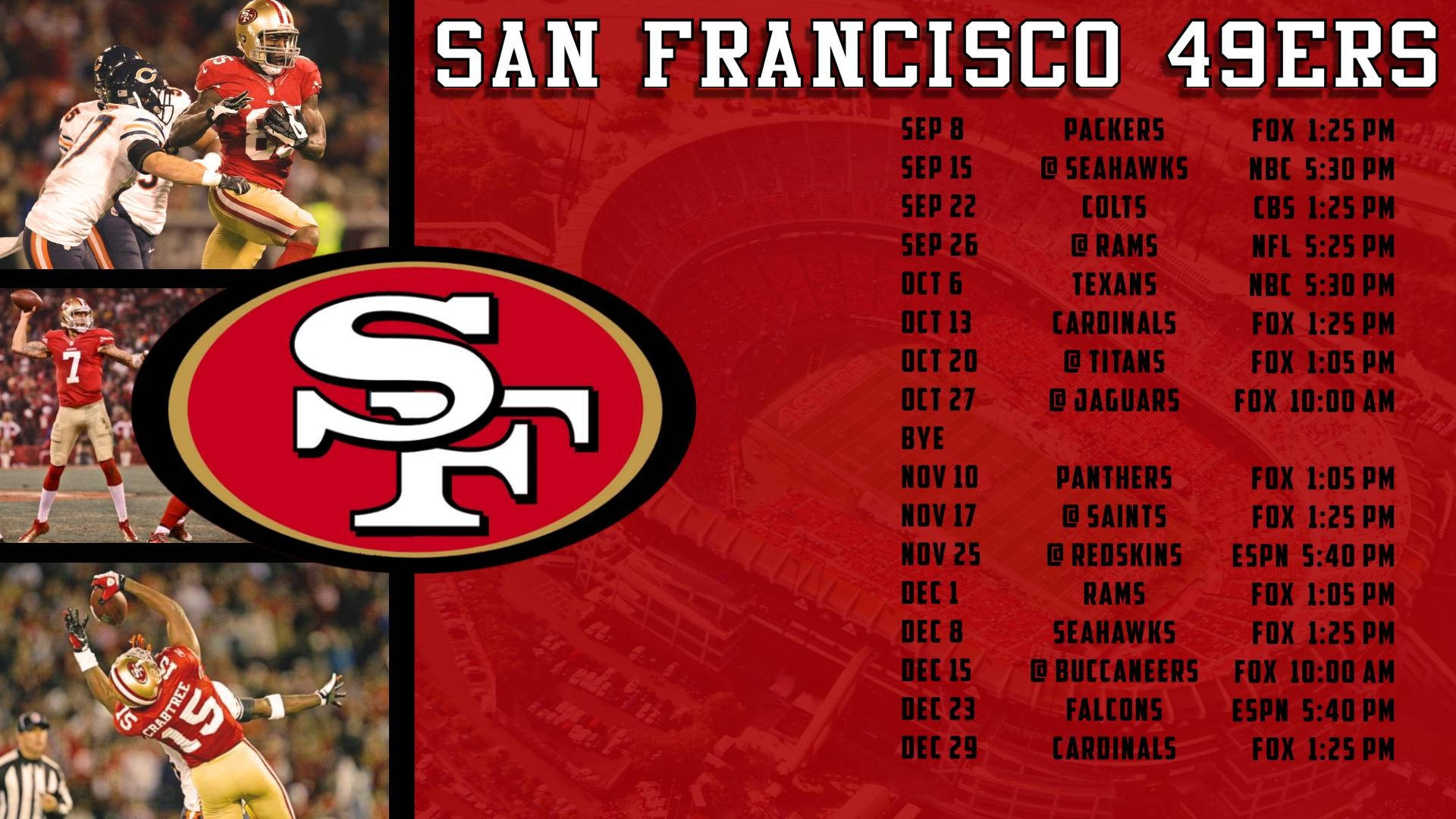 San Francisco 49ers, team logo, player photos, Full HD Desktop Wallpaper