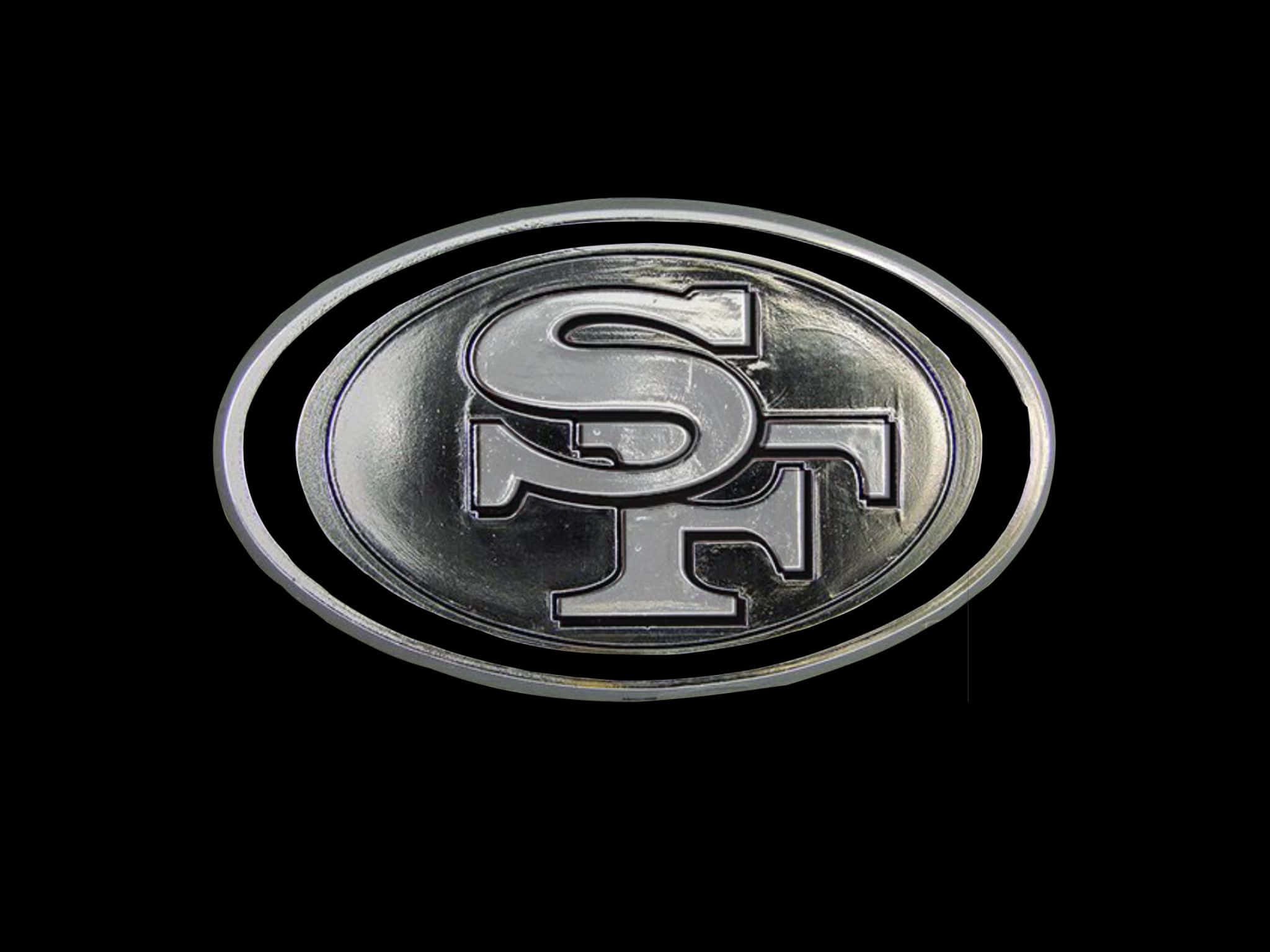 San Francisco 49ers, 49ers logo, shiny silver, Full HD Desktop Wallpaper