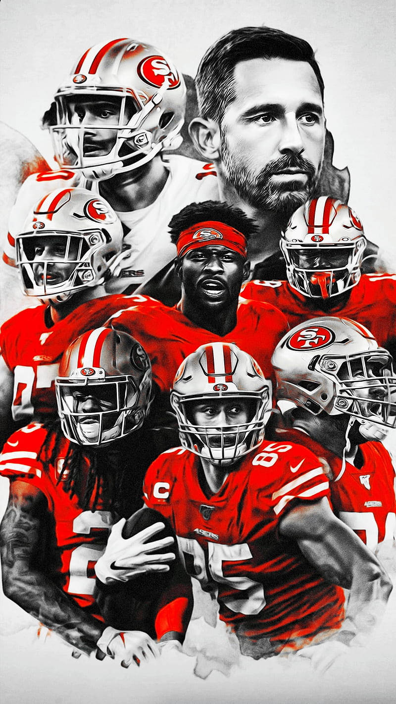San Francisco 49ers, white and red jersey, red and silver gear, HD Phone Wallpaper