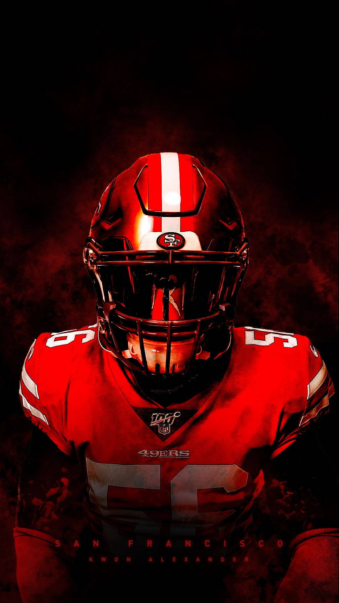 San Francisco 49ers, player number 56, red uniform, Full HD Phone Wallpaper