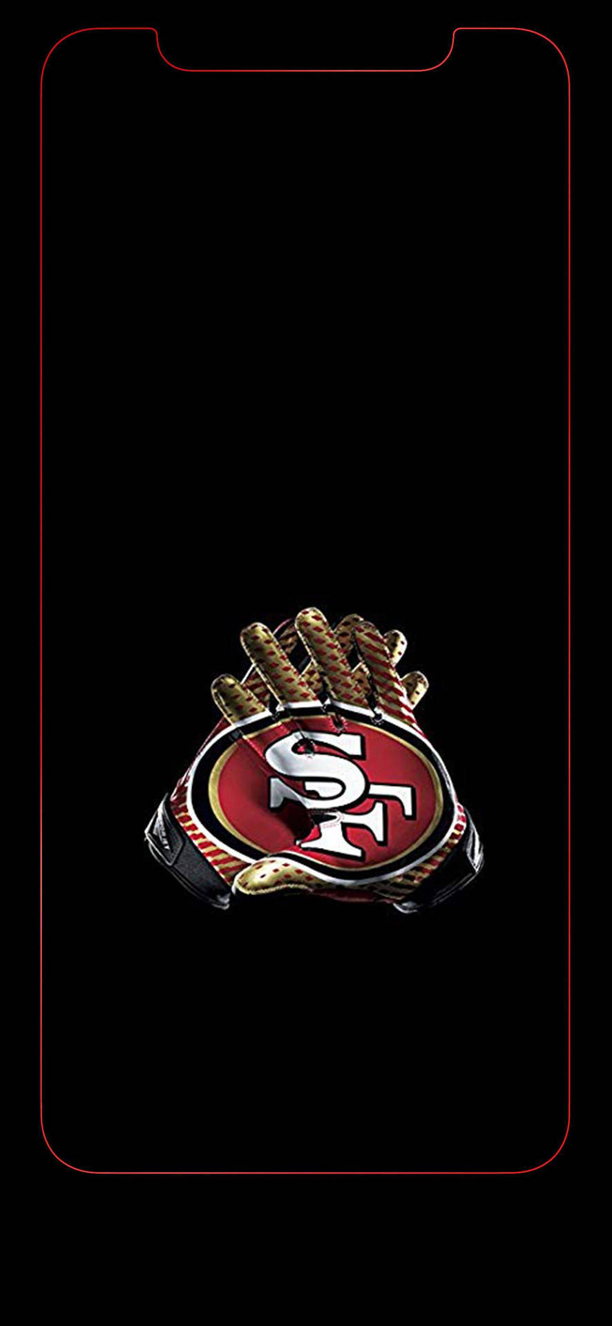 San Francisco 49ers, red logo, golden football helmet, Full HD Phone Wallpaper