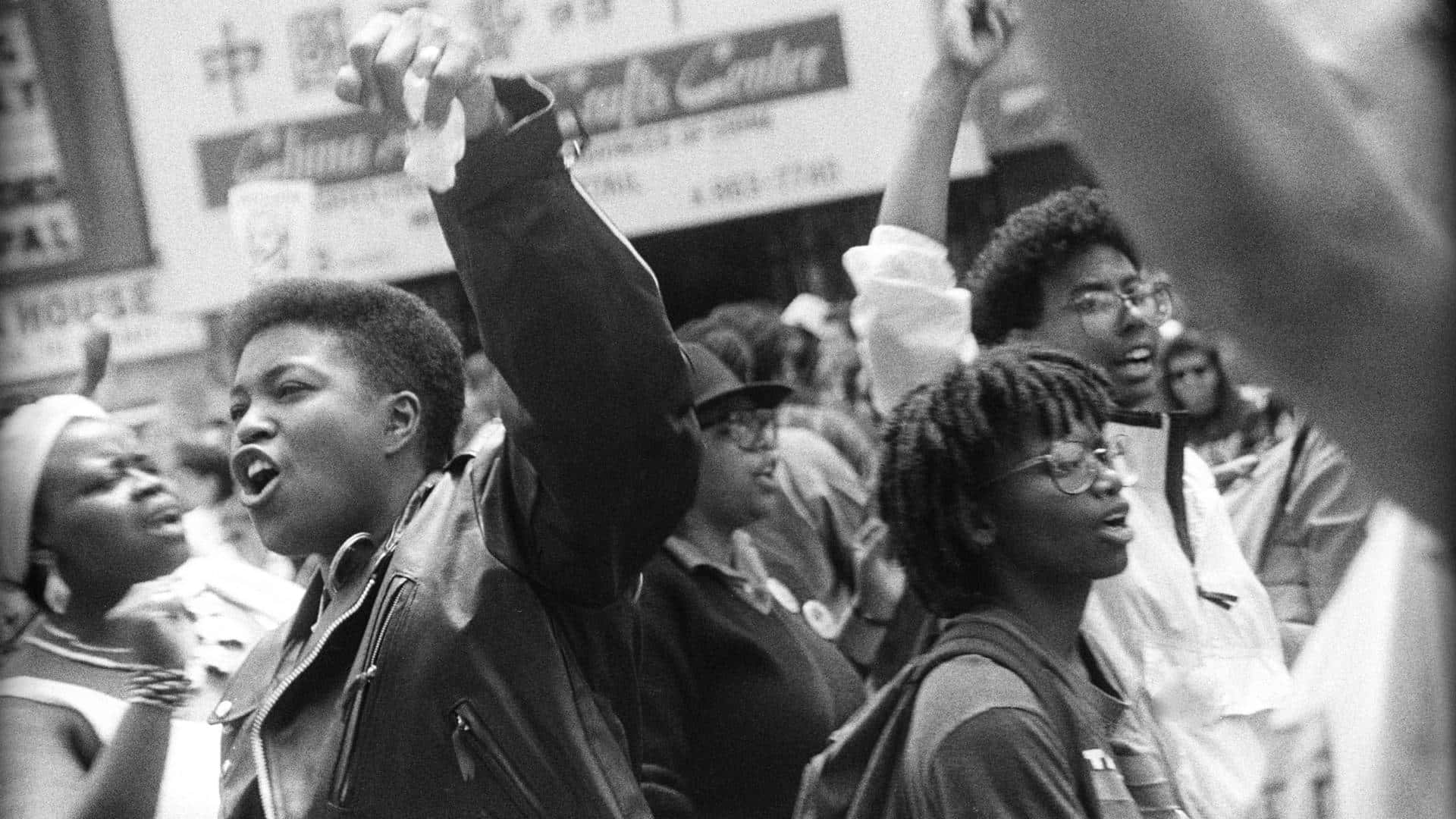 San Francisco, black and white, protesters, Full HD Desktop Wallpaper