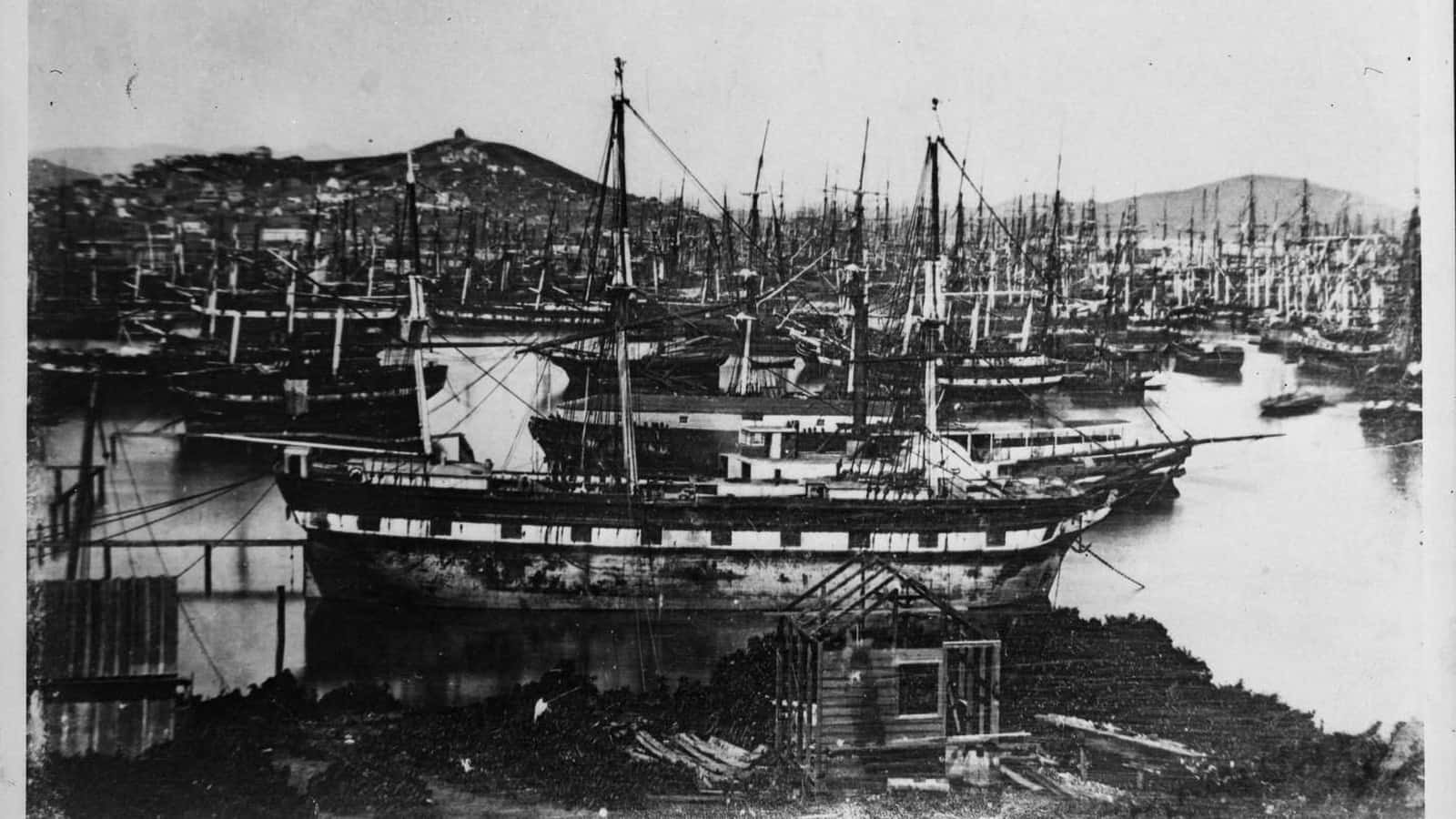 San Francisco, black and white, harbor, HD Desktop Wallpaper
