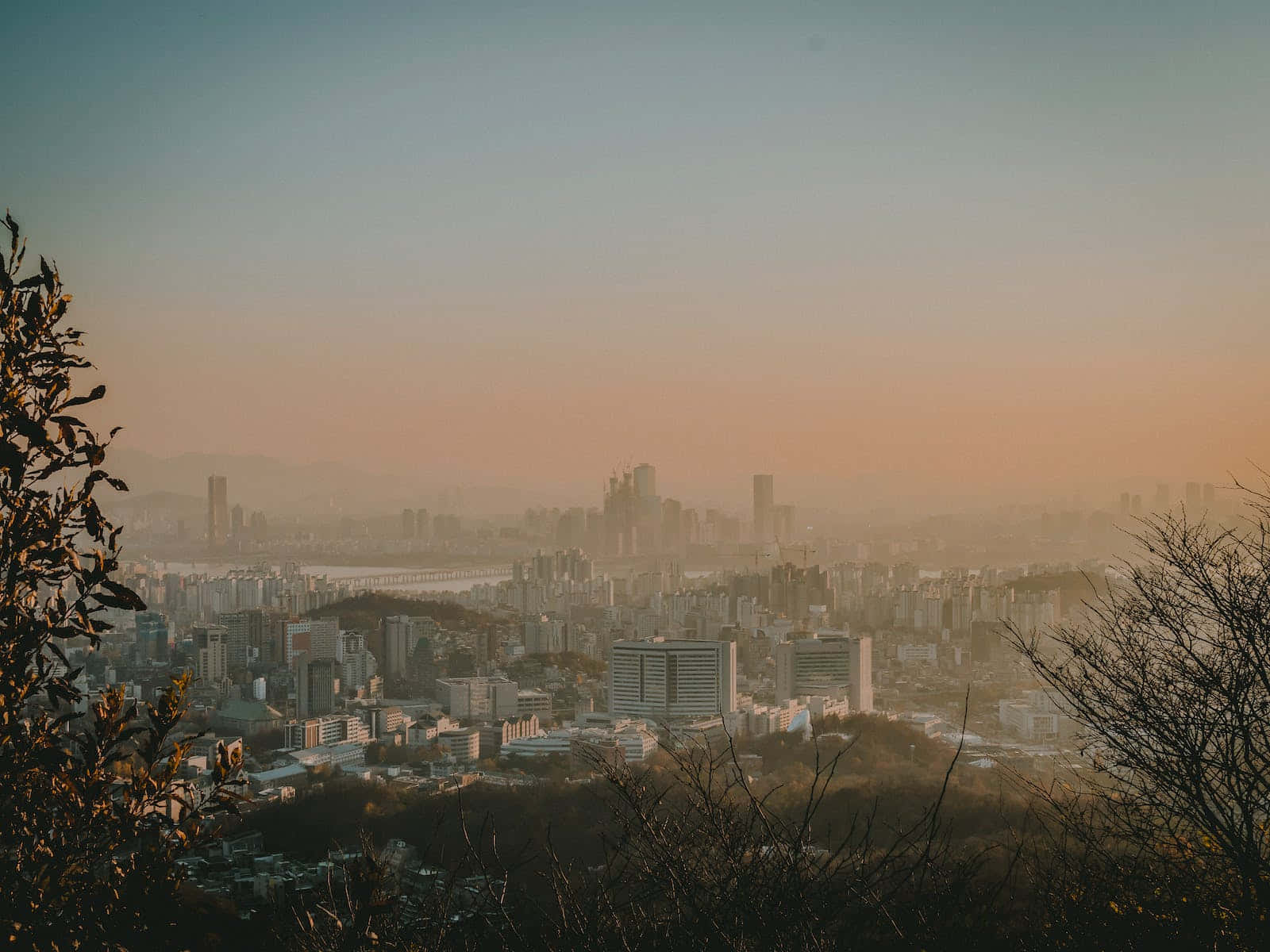 San Francisco Fog, sunrise, hazy cityscape, HD Desktop Wallpaper