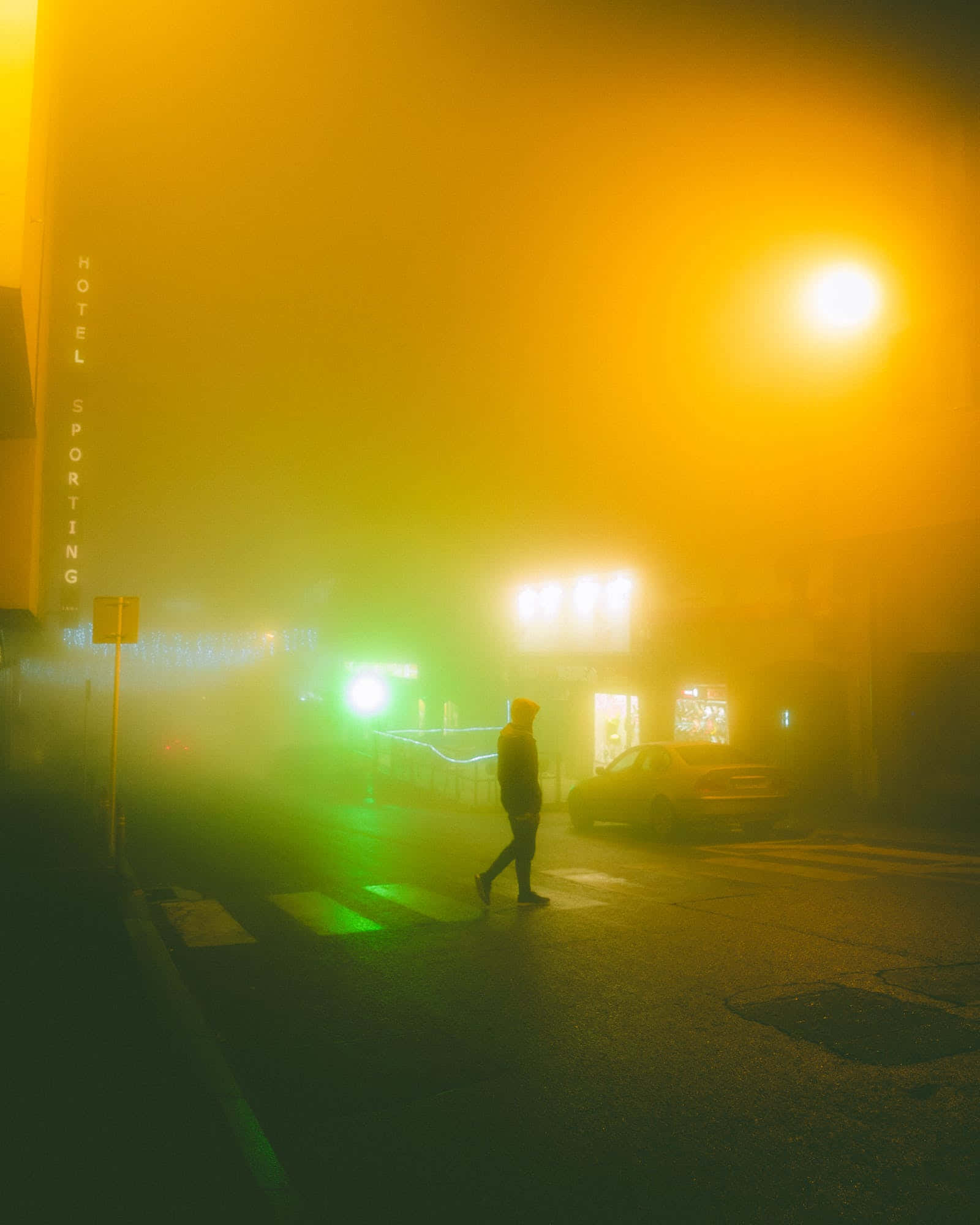 San Francisco Fog, foggy street, night, Full HD Phone Wallpaper