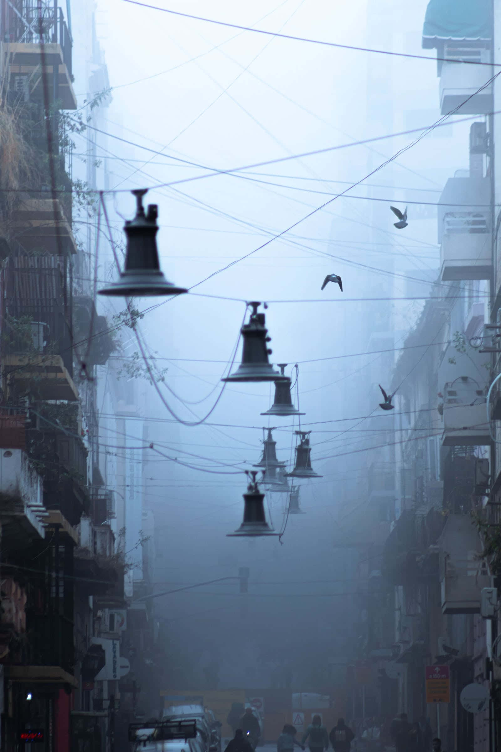 San Francisco hills, rolling fog, misty urban alleyway, Full HD Phone Wallpaper