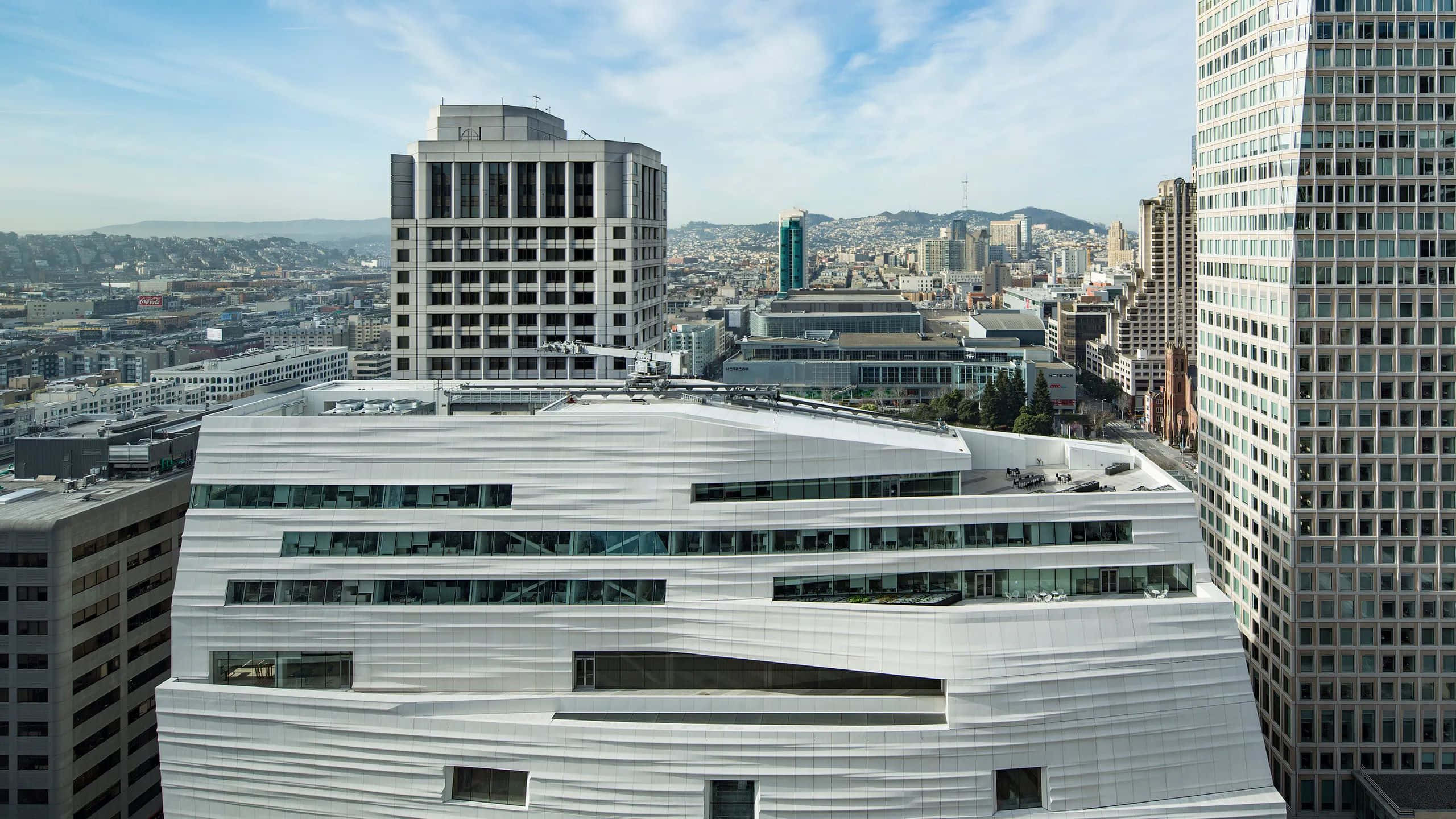 San Francisco, S F M O M A, aerial view, 2K Desktop Wallpaper