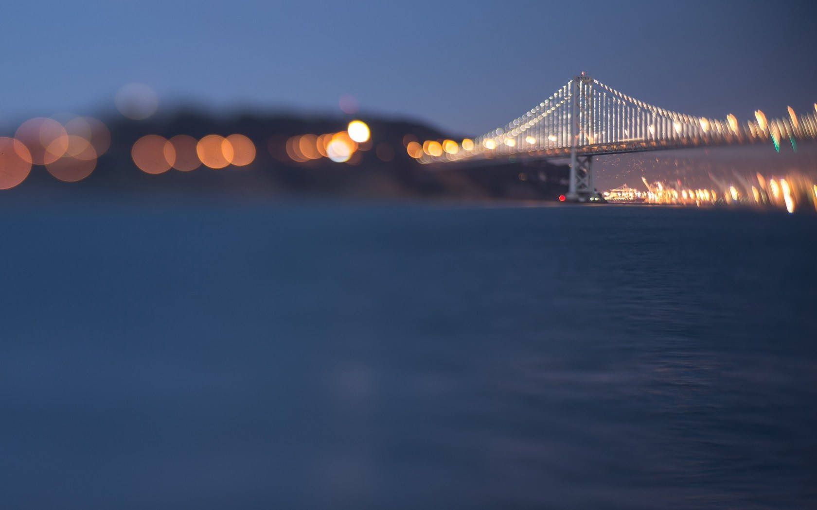 San Francisco HD, twilight, glowing suspension bridge, HD Desktop Wallpaper