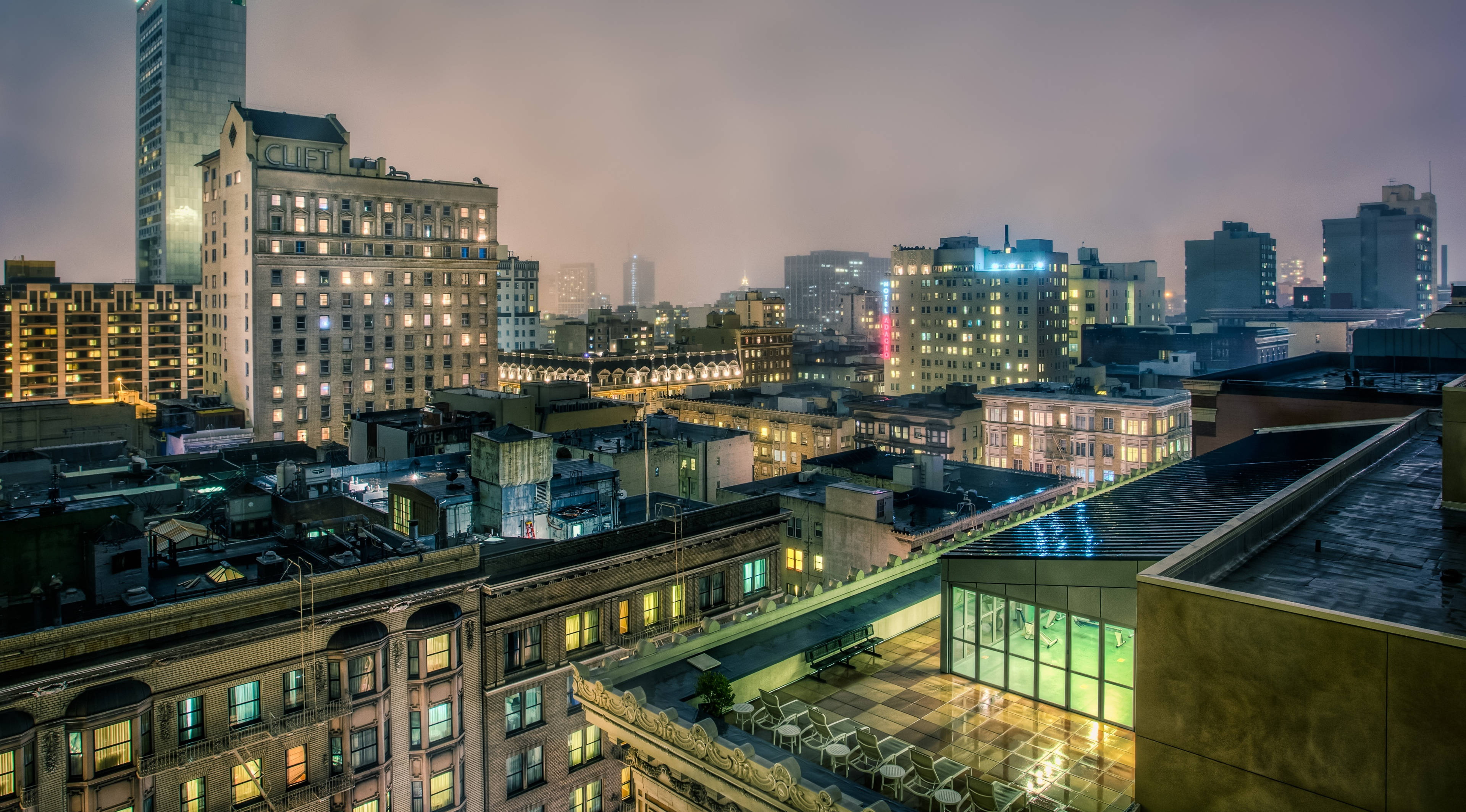 San Francisco, rooftops, urban nightscape, 4K Desktop Wallpaper