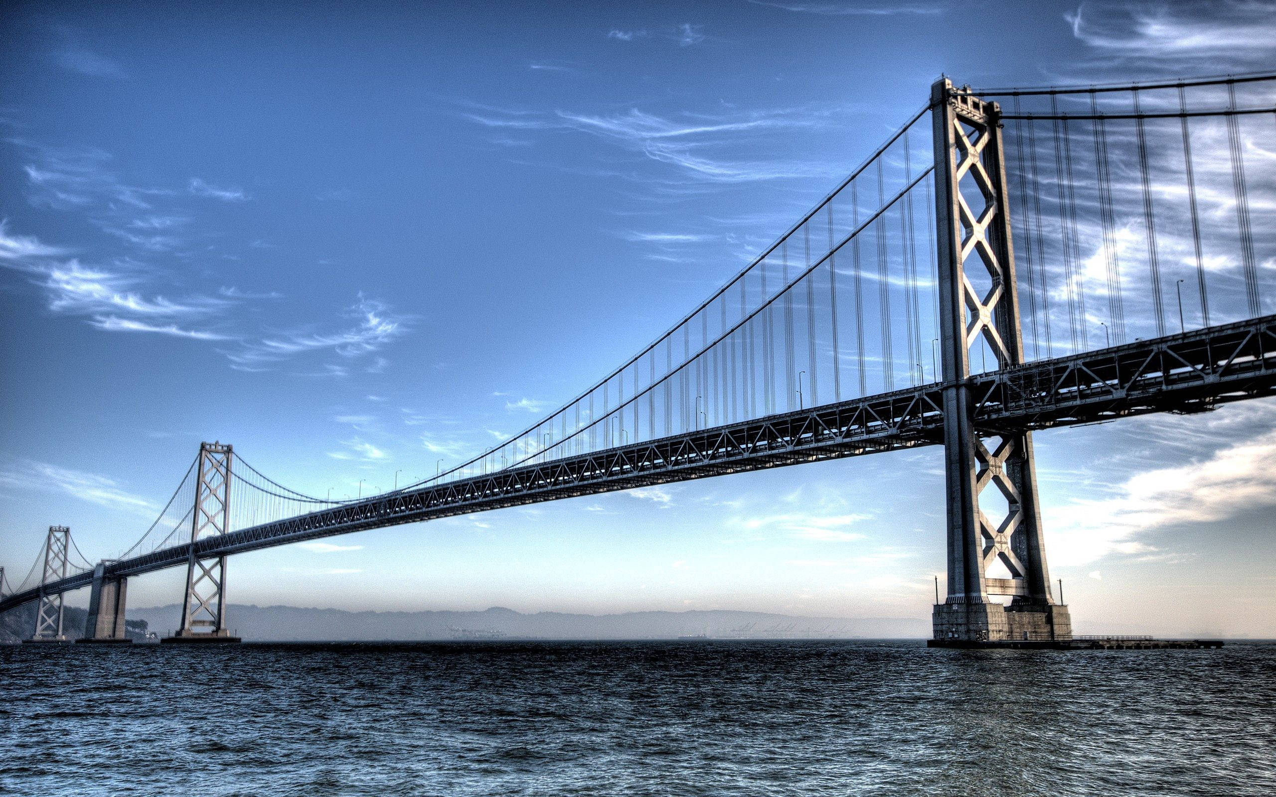 San Francisco, suspension bridge, bay, 2K Desktop Wallpaper