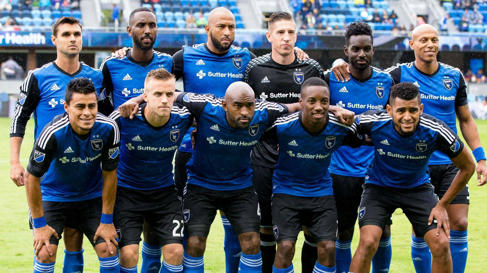 San Jose Earthquakes, blue and black uniforms, green field, Full HD Desktop Wallpaper