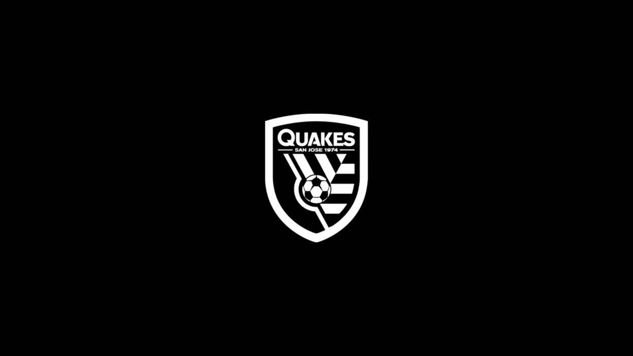 San Jose Earthquakes, black and white emblem, white logo, SD Desktop Wallpaper