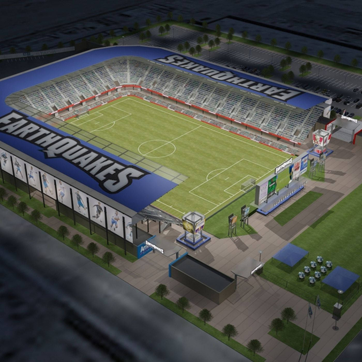 San Jose Earthquakes Stadium, Earthquakes, night, HD Desktop Wallpaper