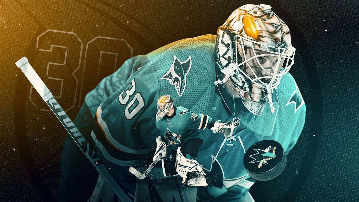San Jose Sharks, teal, hockey goalie, HD Desktop Wallpaper