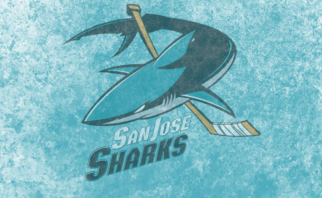San Jose Sharks, hockey stick, textured icy blue background, SD Desktop Wallpaper