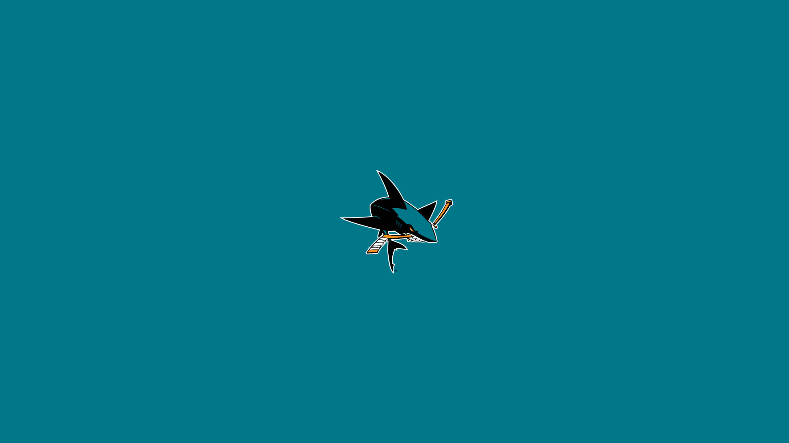 San Jose Sharks, black and teal, shark logo, 2K Desktop Wallpaper