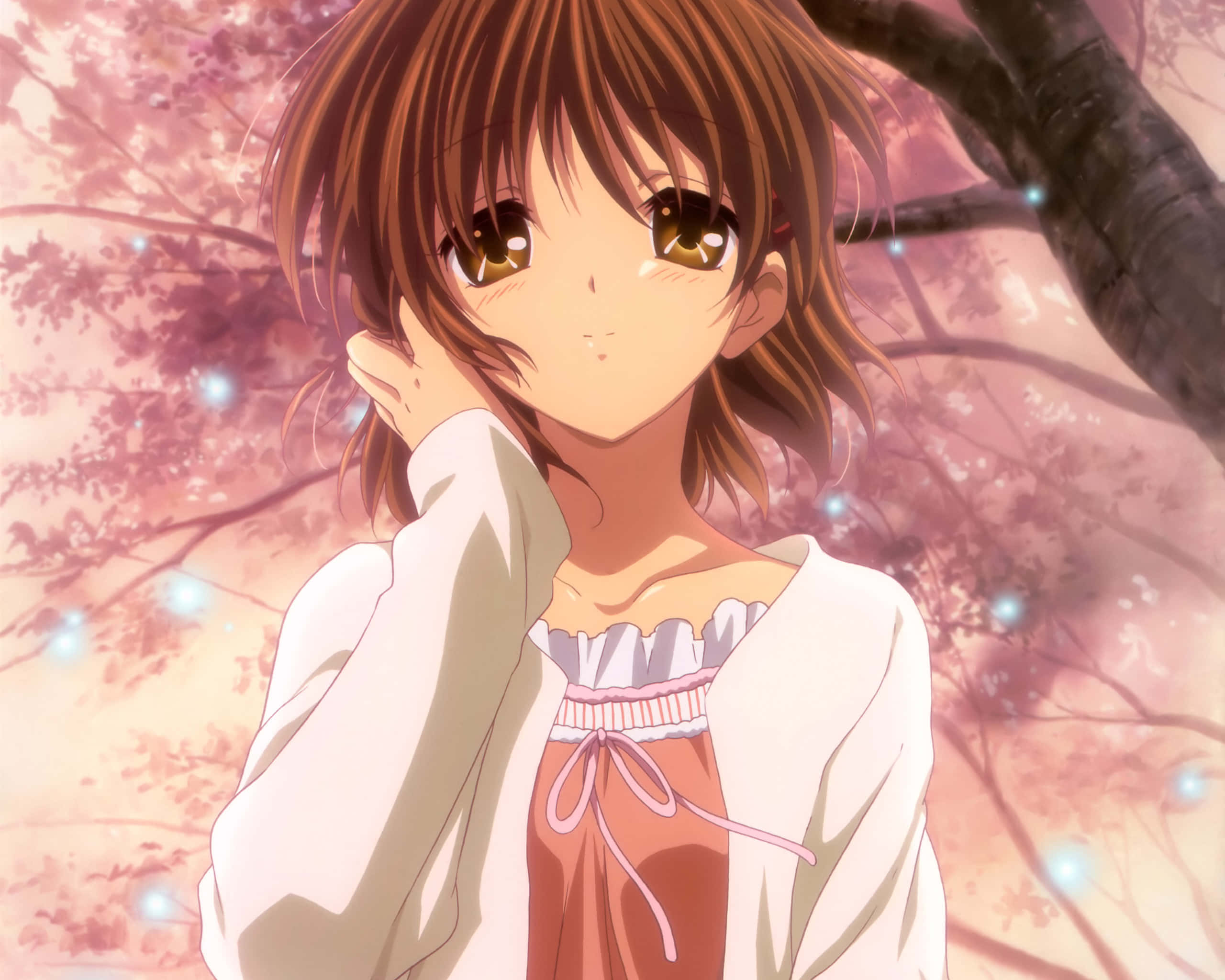 Sanae Furukawa, spring blossoms, cherry blossom backdrop, 2K Desktop Wallpaper