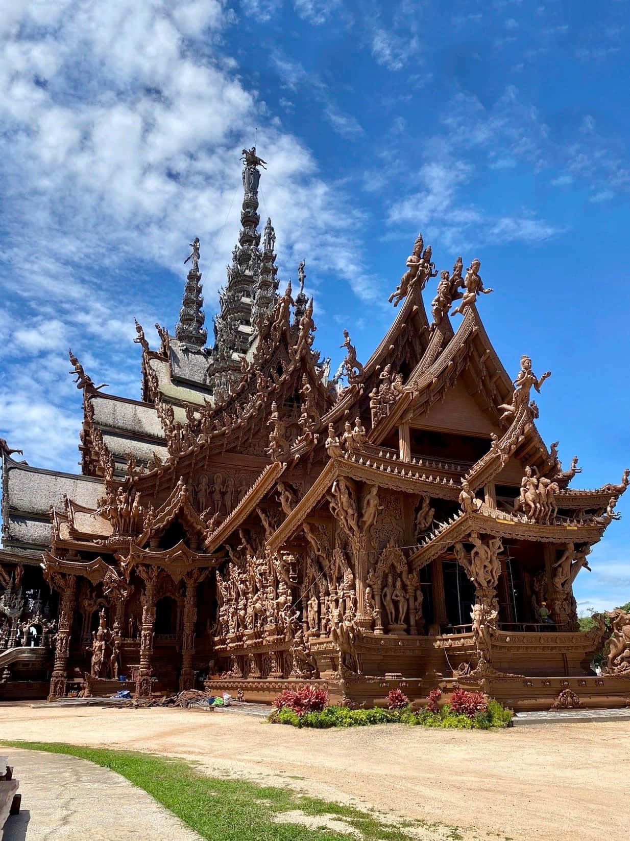 Sanctuary Of Truth, wooden temple, ornate spires, HD Phone Wallpaper