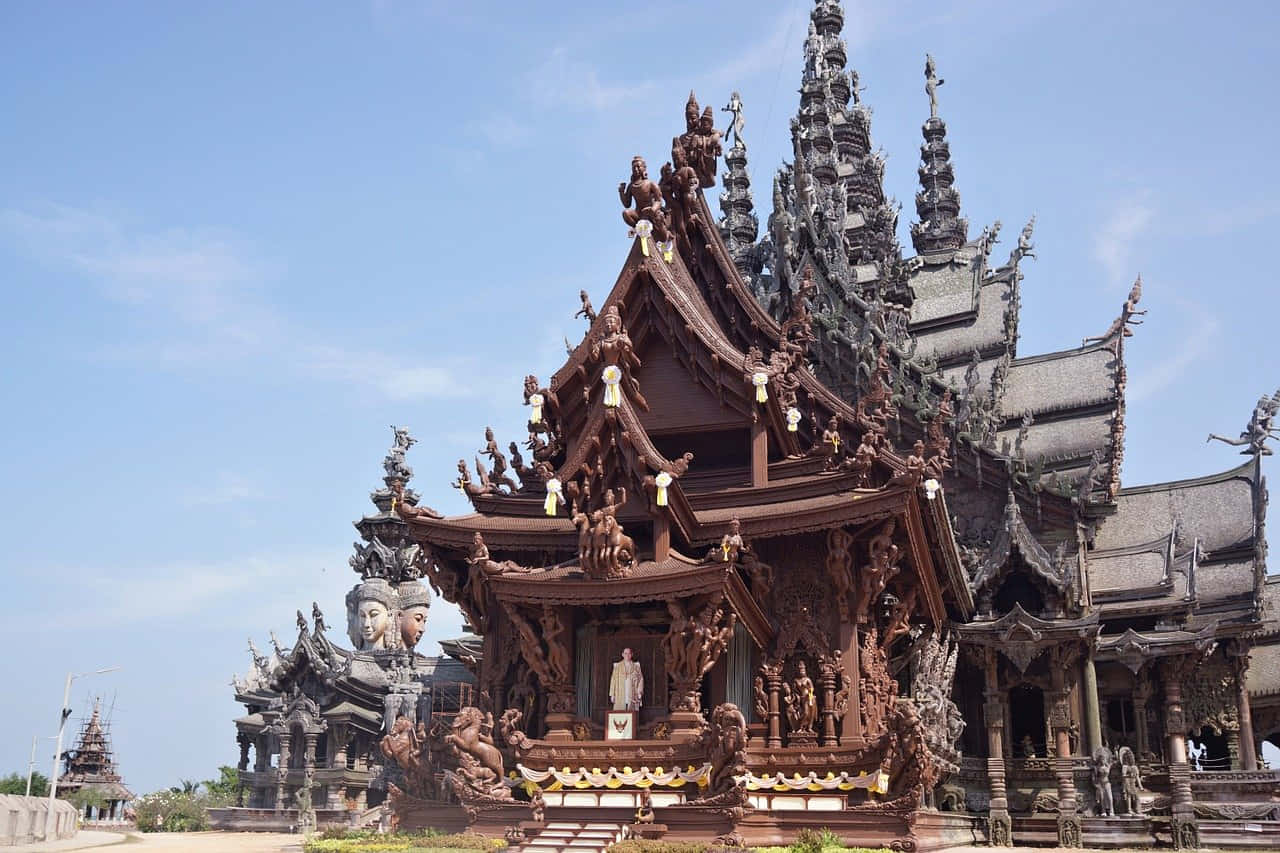 Sanctuary Of Truth, intricate architecture, ornate spires, HD Desktop Wallpaper