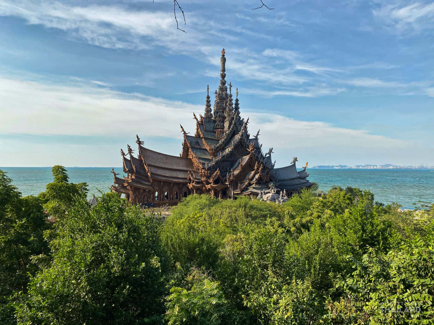 Sanctuary Of Truth, wooden temple, lush greenery, HD Desktop Wallpaper