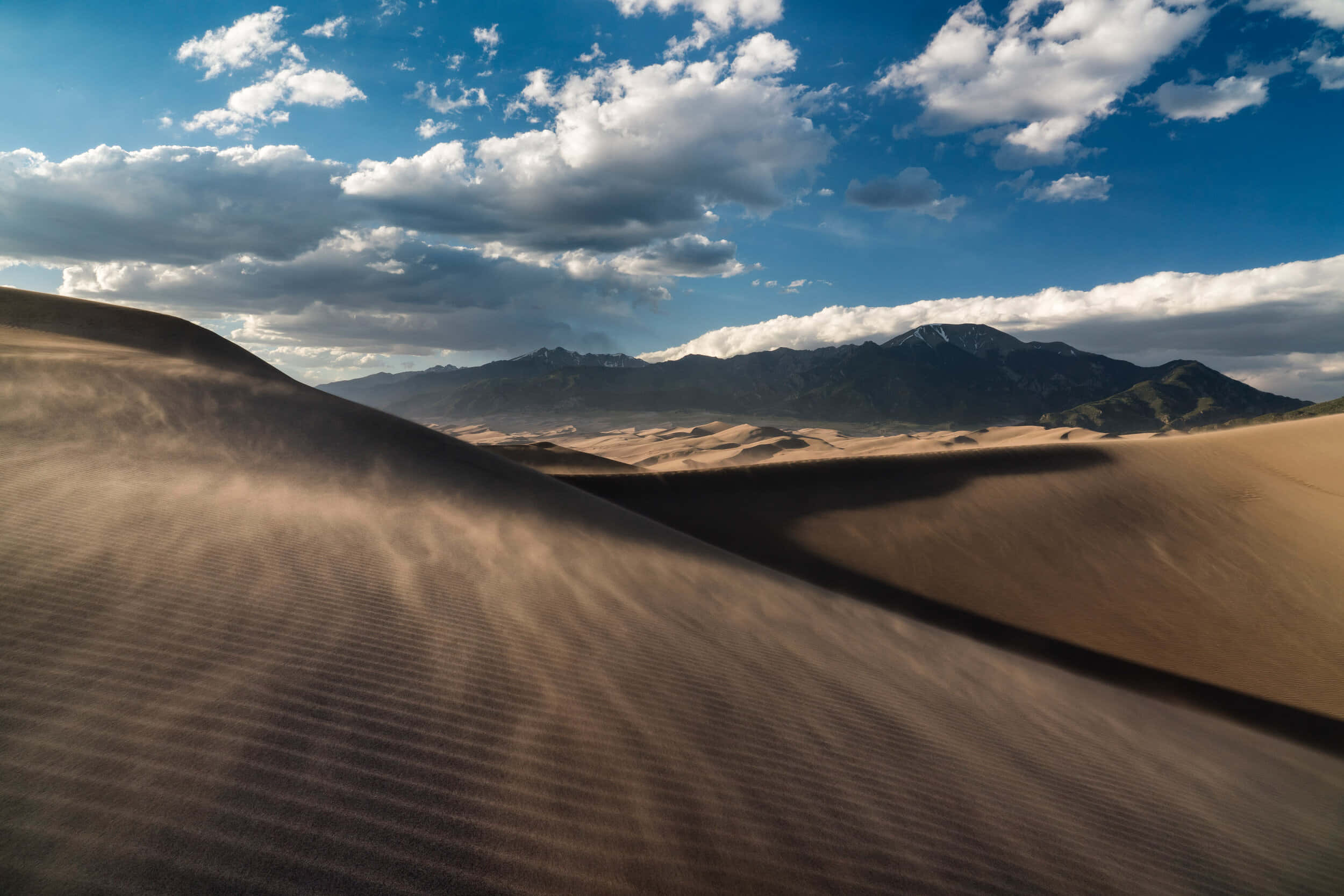 sand dunes, sunset, golden sand dunes, Full HD Desktop Wallpaper