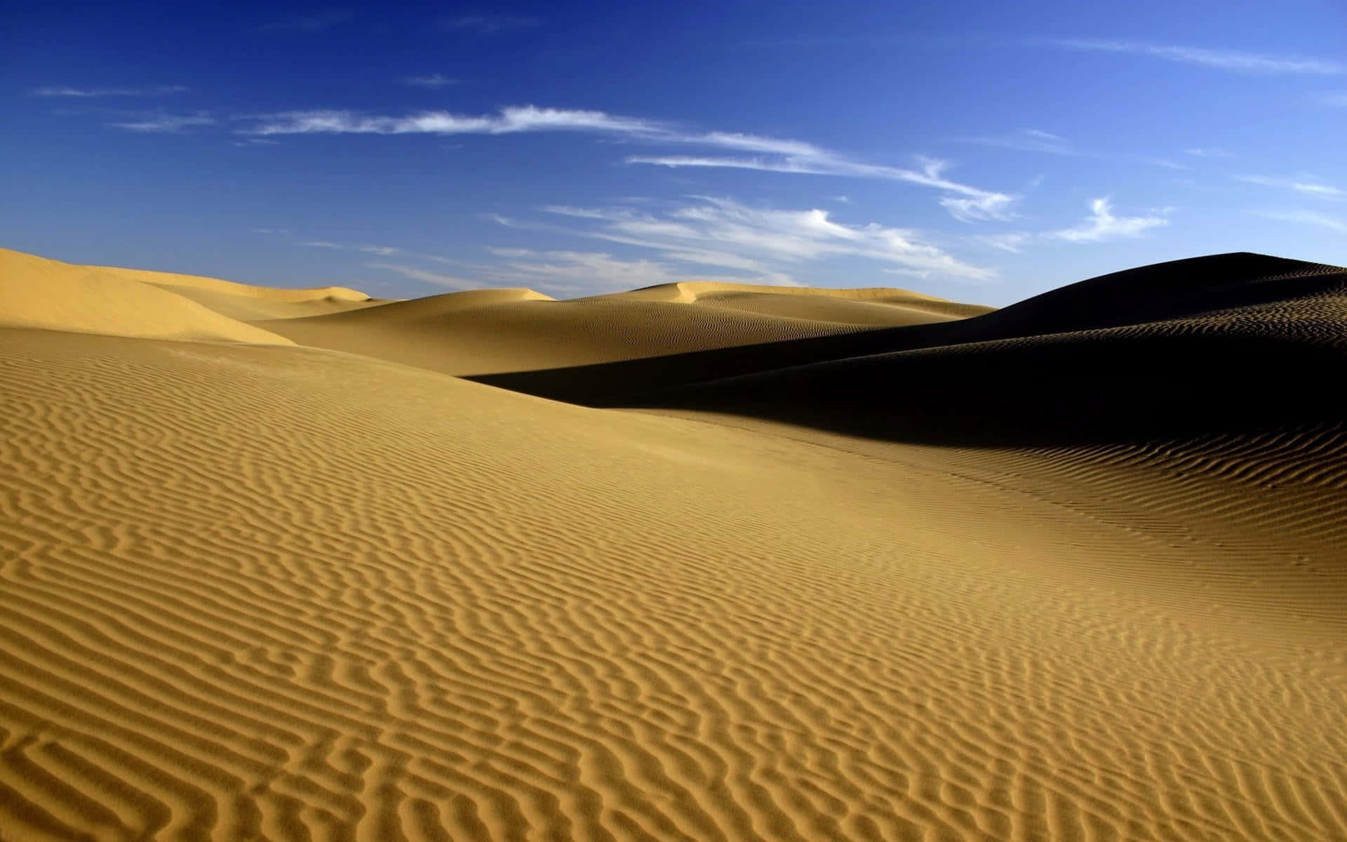 Sand Dunes, Sunset, golden sand dunes, Full HD Desktop Wallpaper