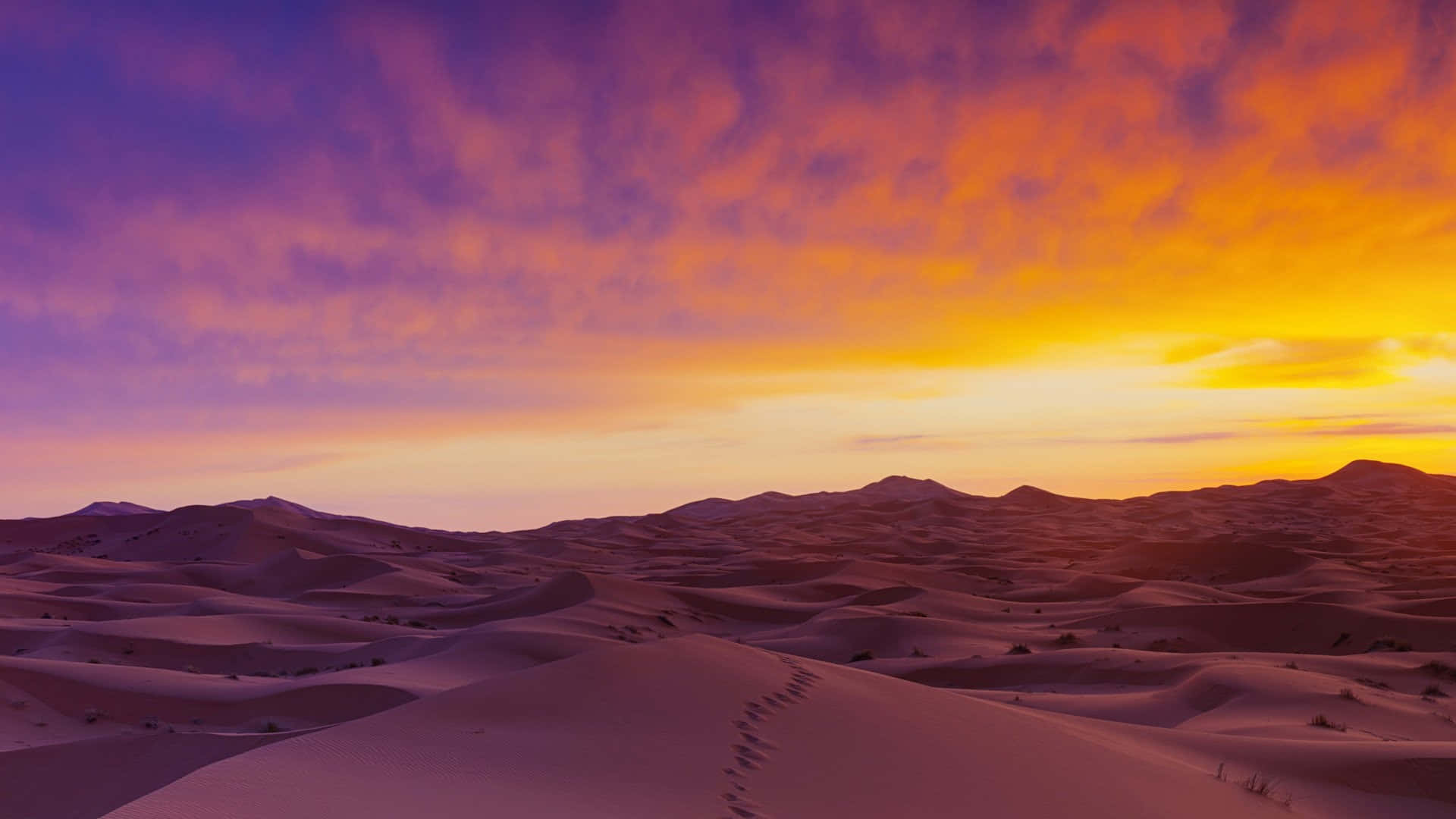 Sand Dunes, Sunset, fiery orange, Full HD Desktop Wallpaper