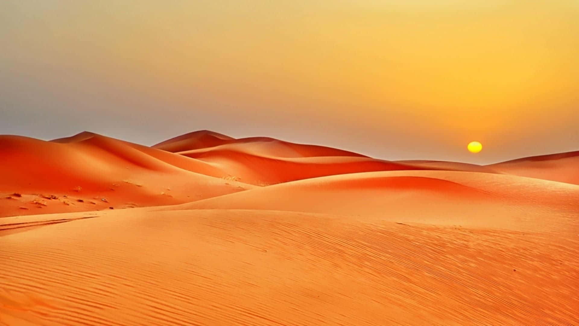 Sand Dunes, golden sun, orange sand dunes, Full HD Desktop Wallpaper