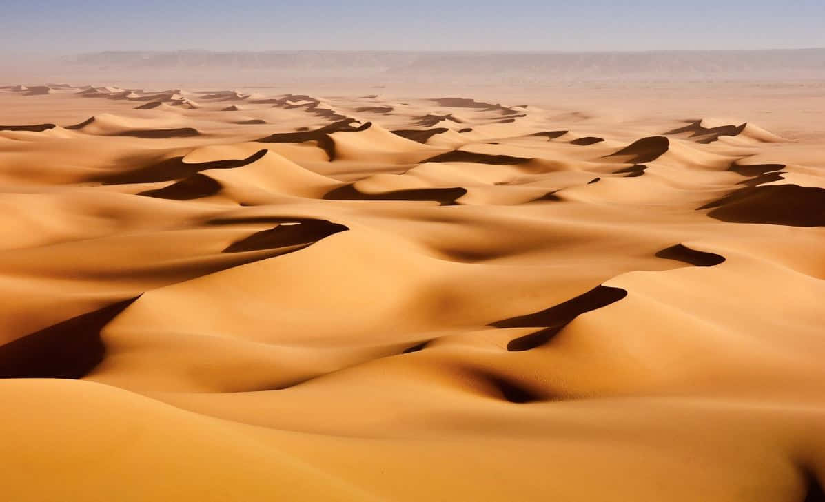 sand dunes, golden dunes, clear blue sky, SD Desktop Wallpaper