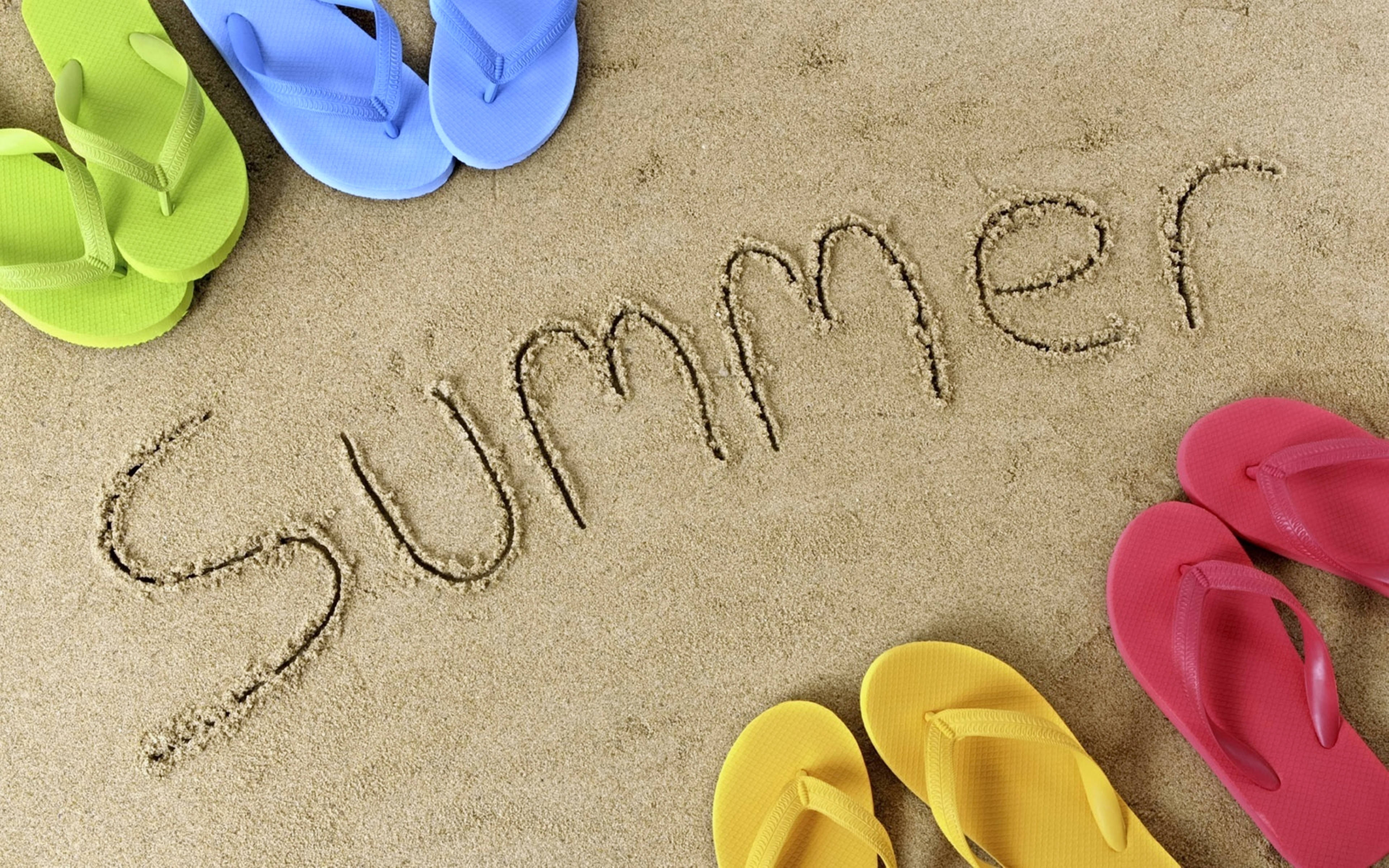 Summer, sand, bright beach, 4K Desktop Wallpaper