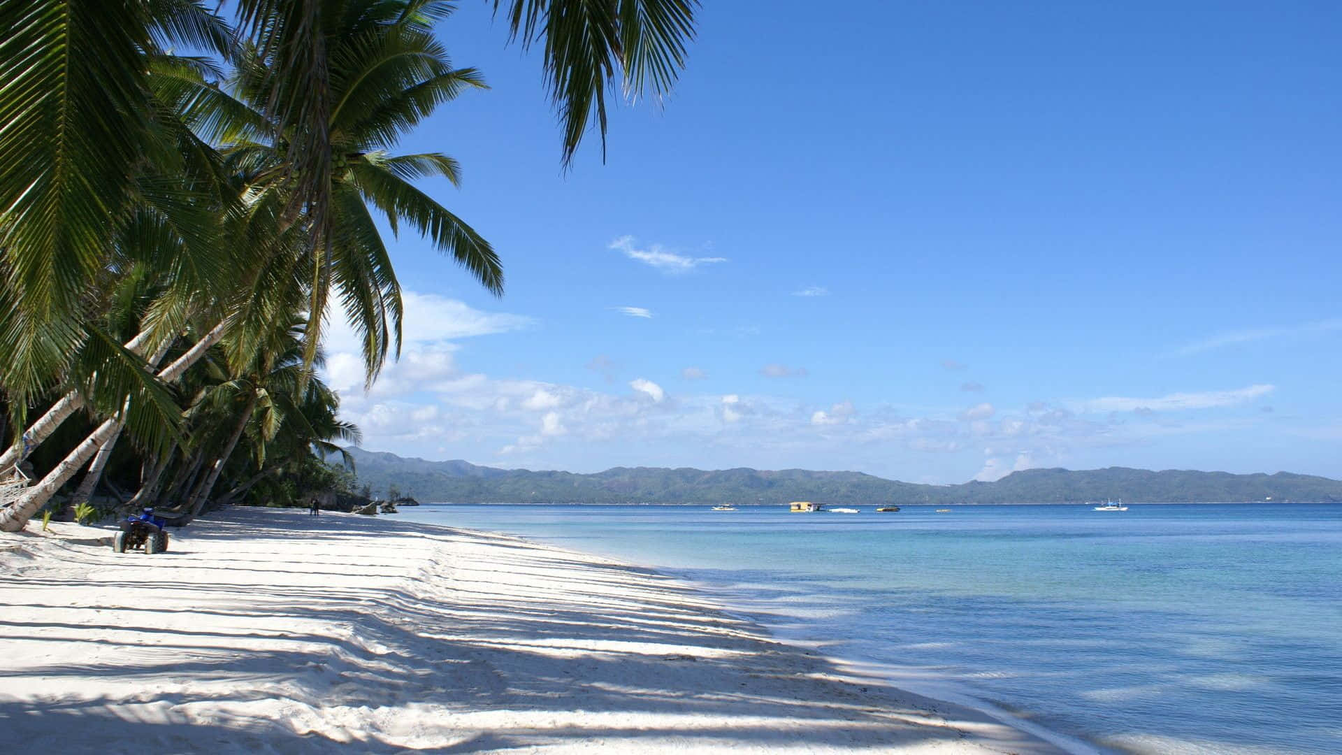 aesthetic beach laptop, white sand, tropical beach, Full HD Desktop Wallpaper