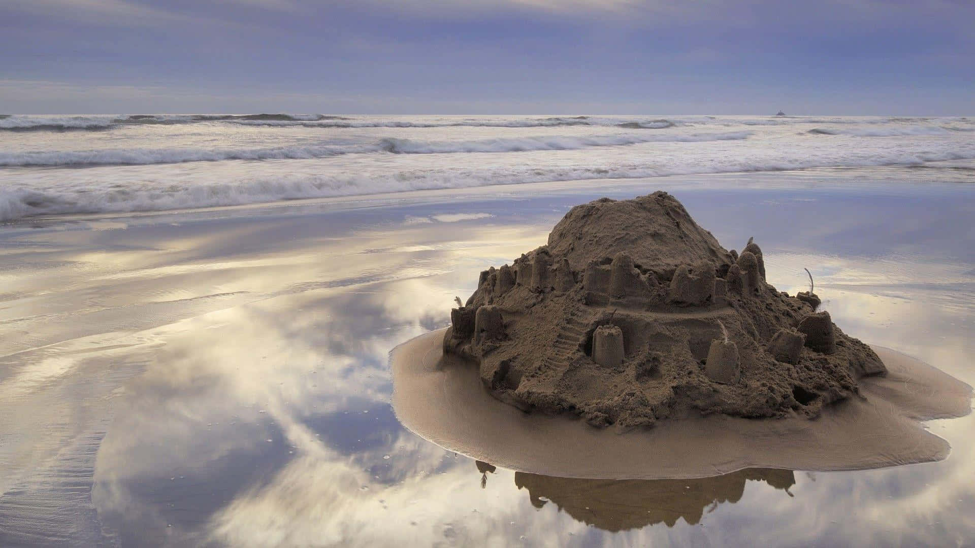 Sandcastles, 1920 x 1080, sunny beach, Full HD Desktop Wallpaper