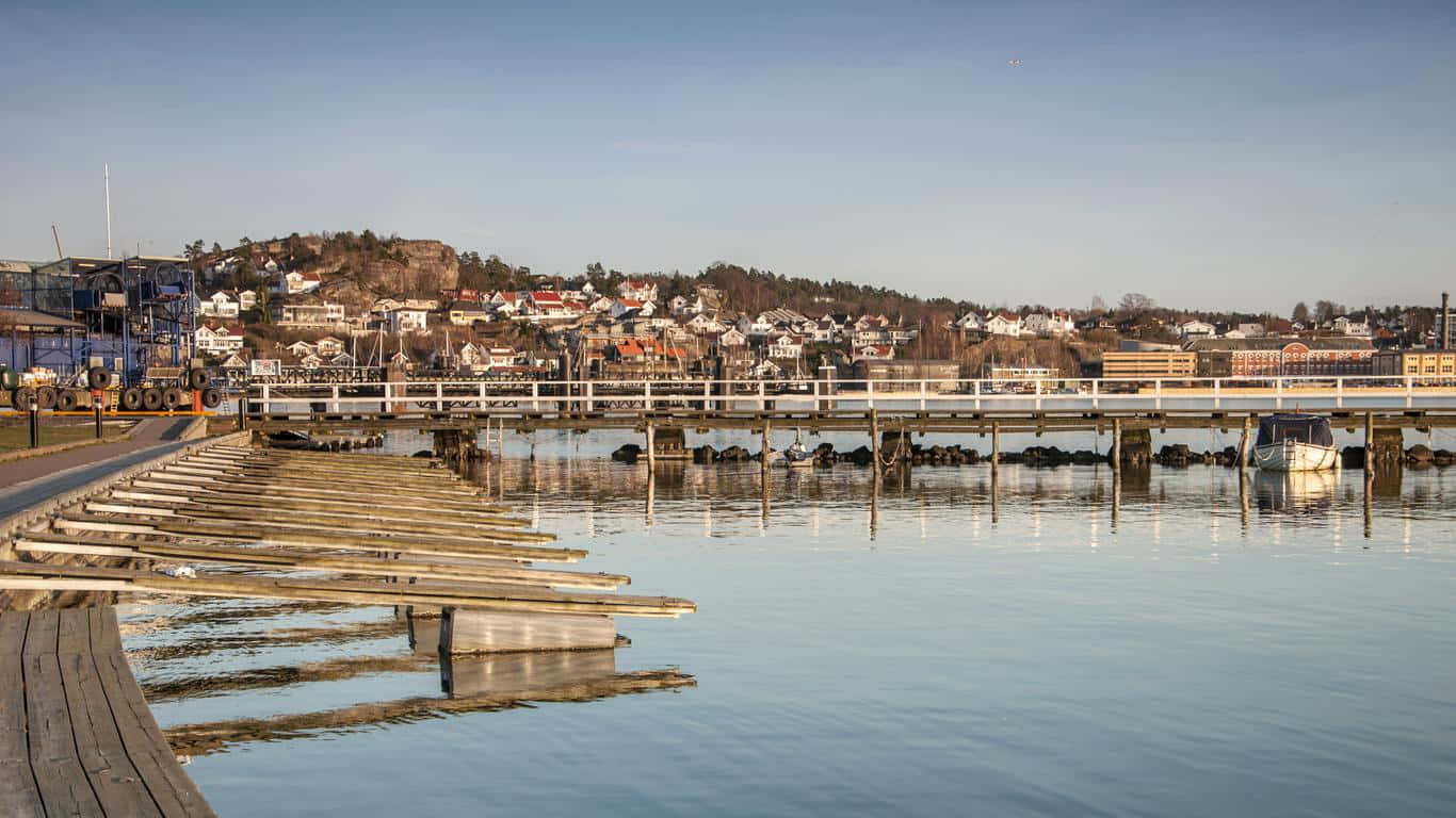 Sandefjord, waterfront, wooden docks, HD Desktop Wallpaper