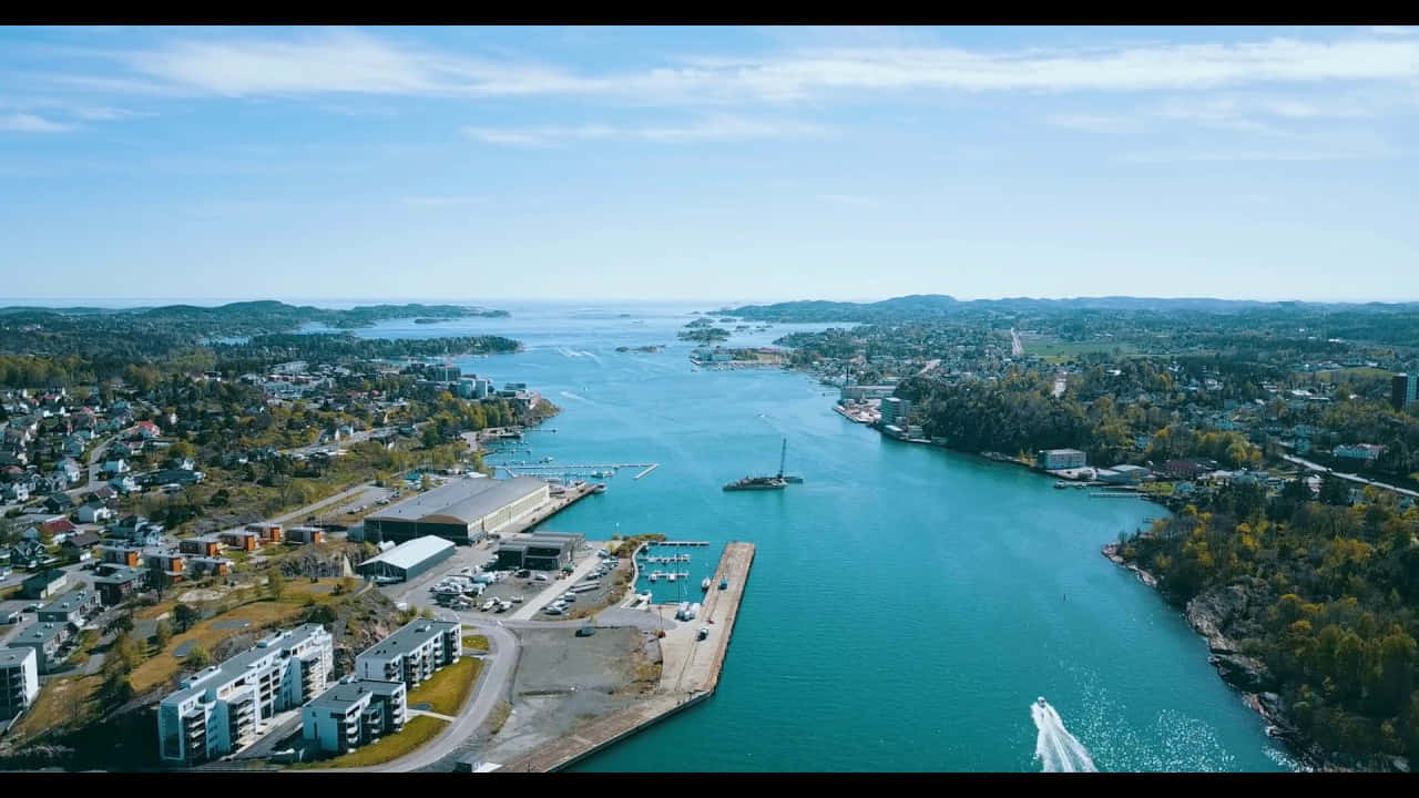 Sandefjord, coastline, turquoise fjord, HD Desktop Wallpaper