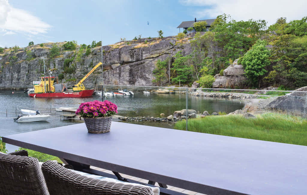 Sandefjord, coastal quarry view, calm harbor, SD Desktop Wallpaper